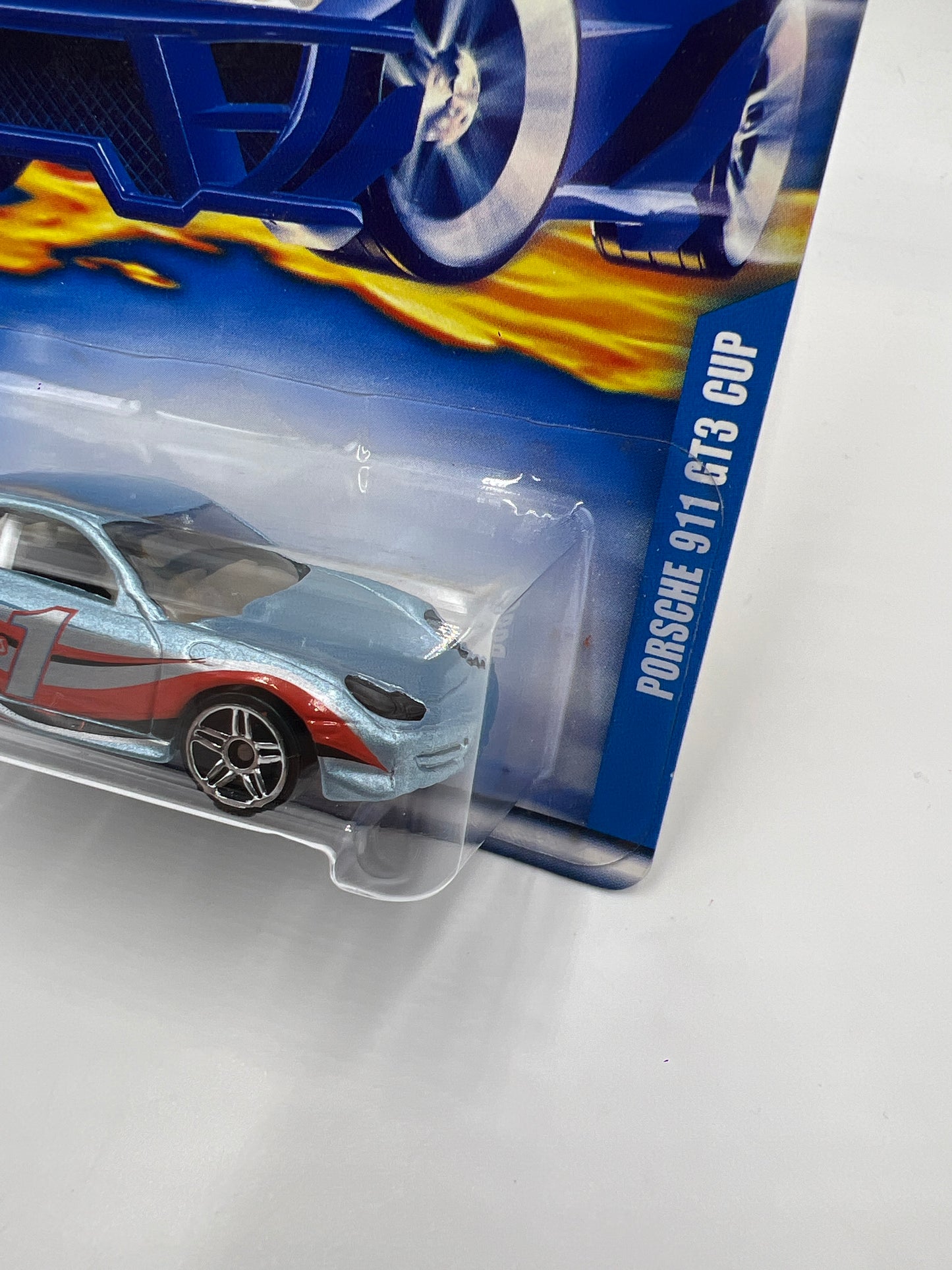 2003 Hot Wheels Collector #128 Porsche 911 GT3 Cup Light Blue 99D