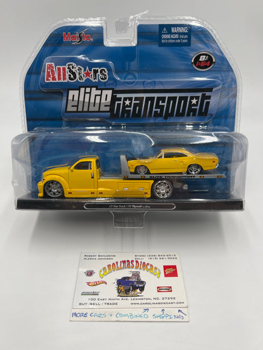Maisto 1/64 All Stars Elite Transport CS Tow Truck & 70 Plymouth GTX Yellow SR