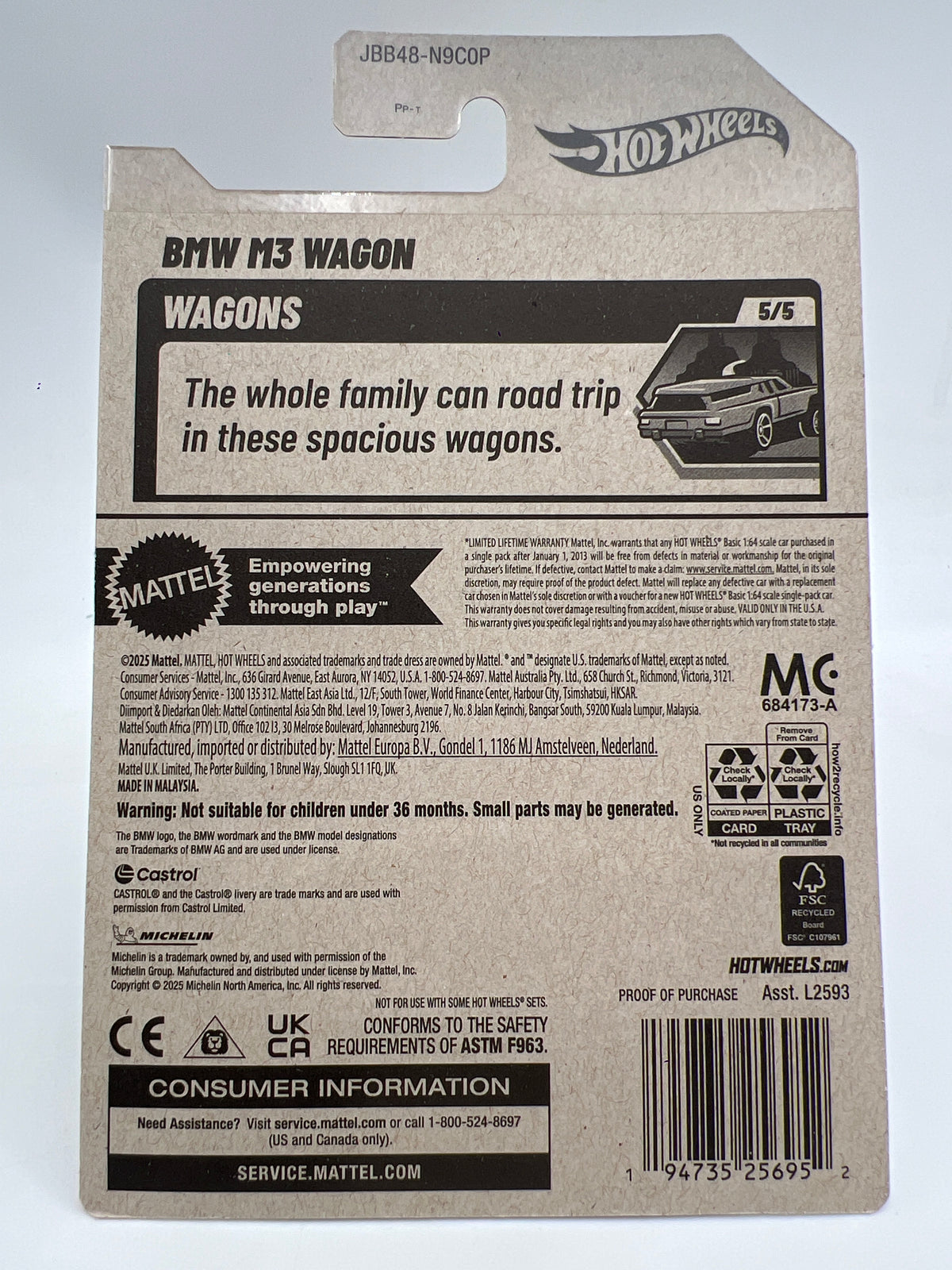 2025 Hot Wheels Factory Sealed Super Treasure Hunt & Mainline #245 BMW M3 Wagon Green W/Protector Cracked Blister