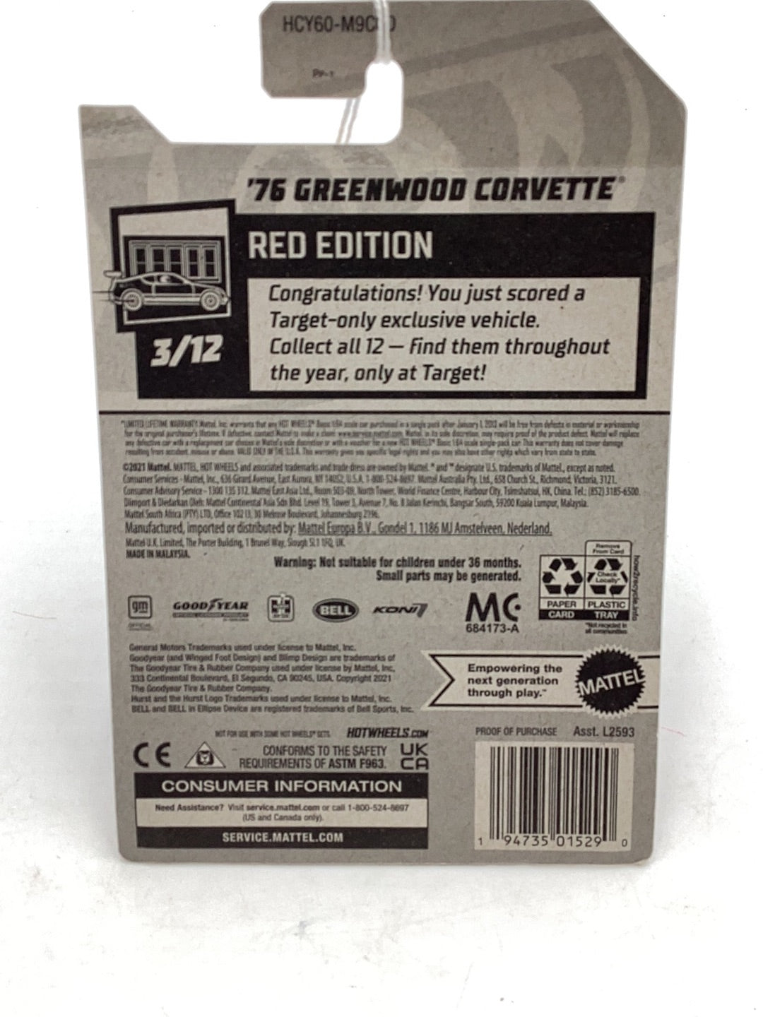 2022 Hot wheels Red Edition 76 Greenwood Corvette #21 read description 151A