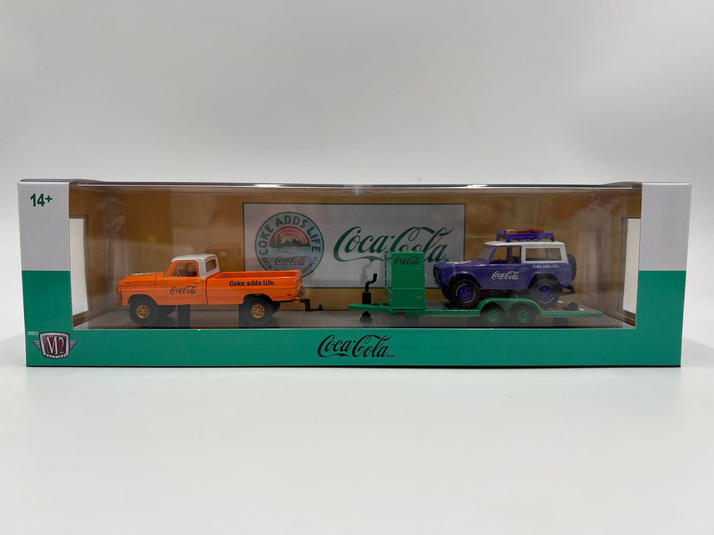 M2 Machines Auto Haulers Coca Cola CHASE 1969 Ford F-100 Ranger 4x4 & 1966 Ford Bronco TW35