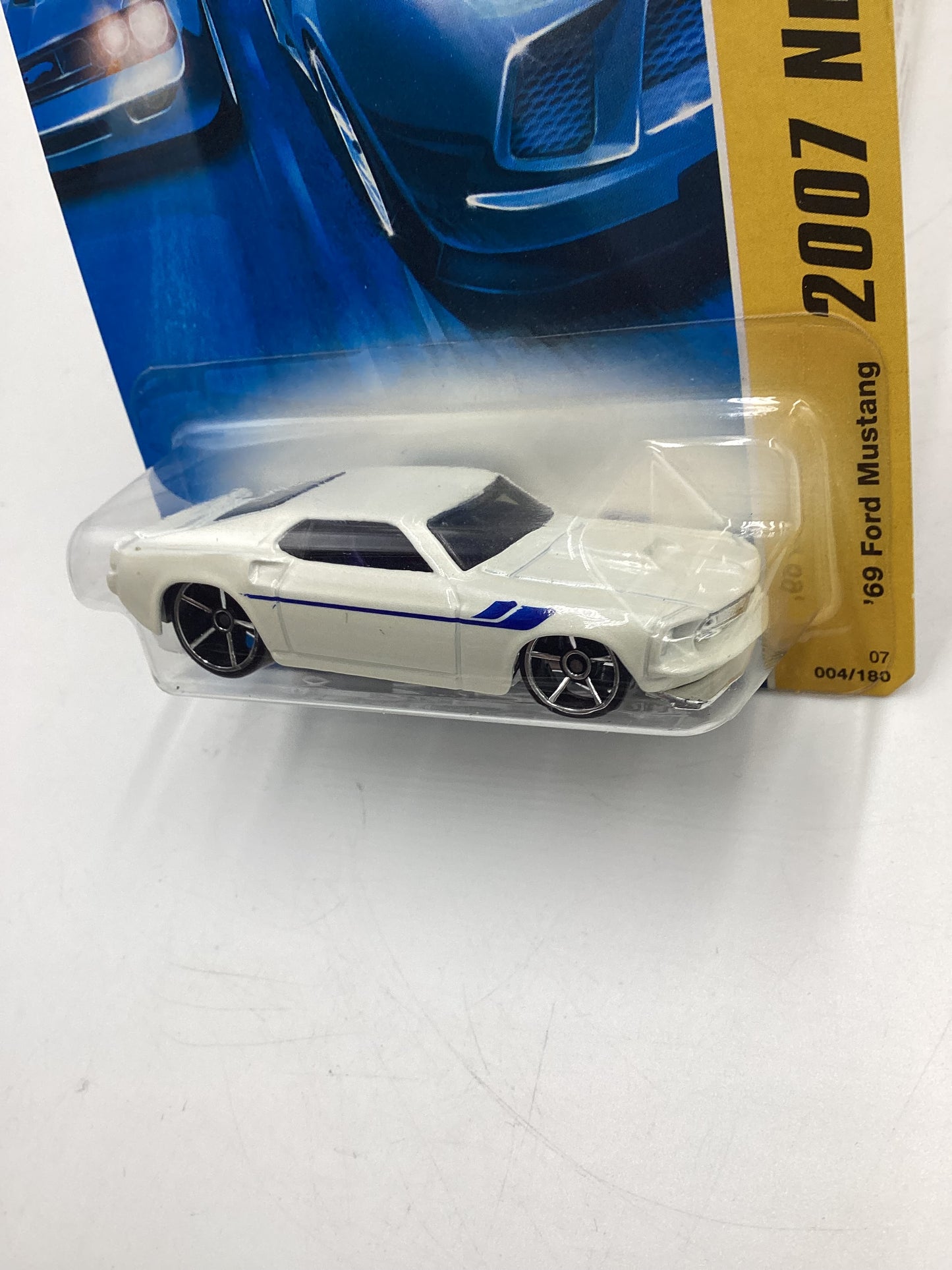 2007 Hot Wheels New Models #4 69 Ford Mustang White 26G