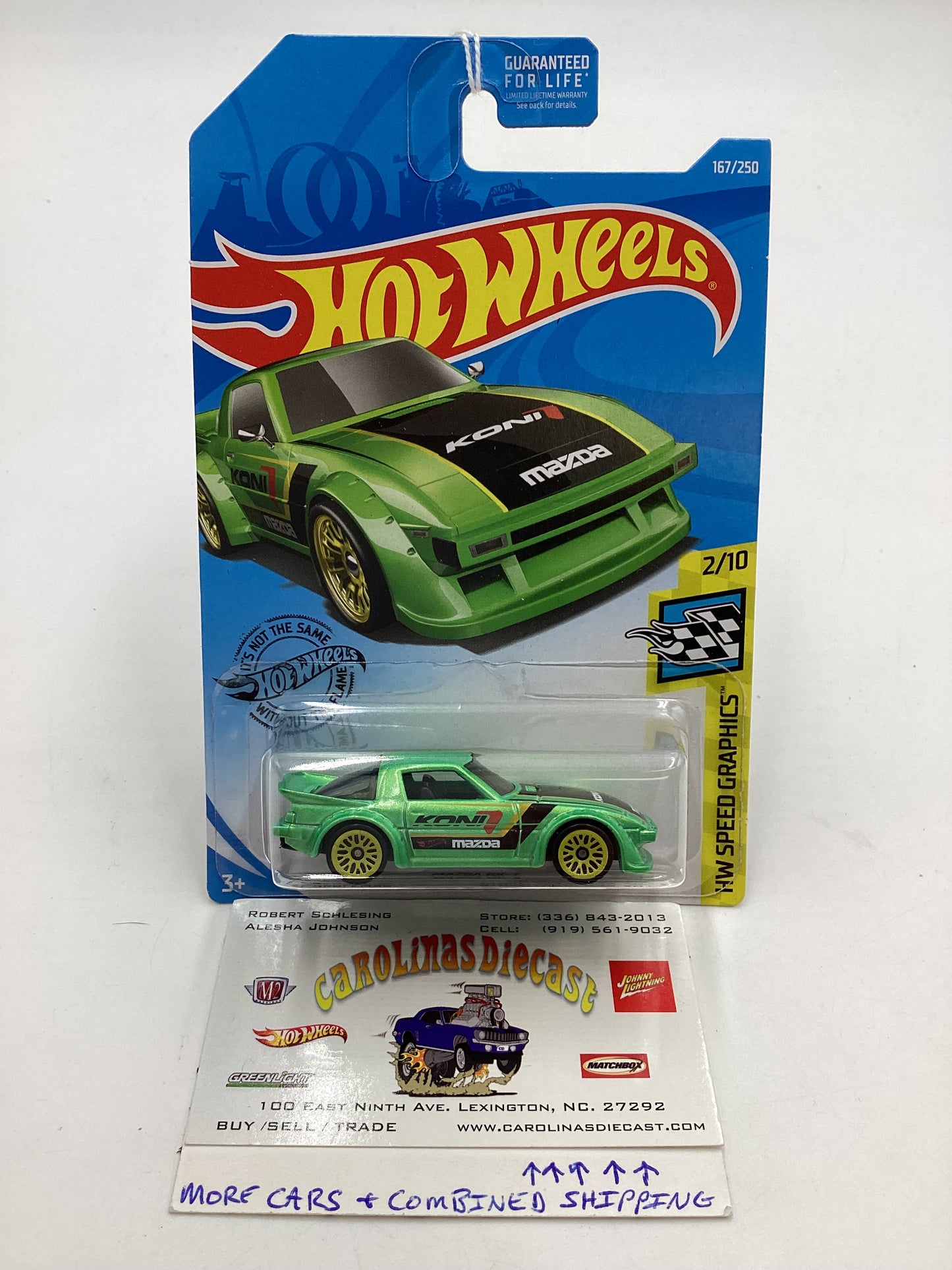 2019 Hot Wheels Speed Graphics #167 Mazda RX-7 Green 86F