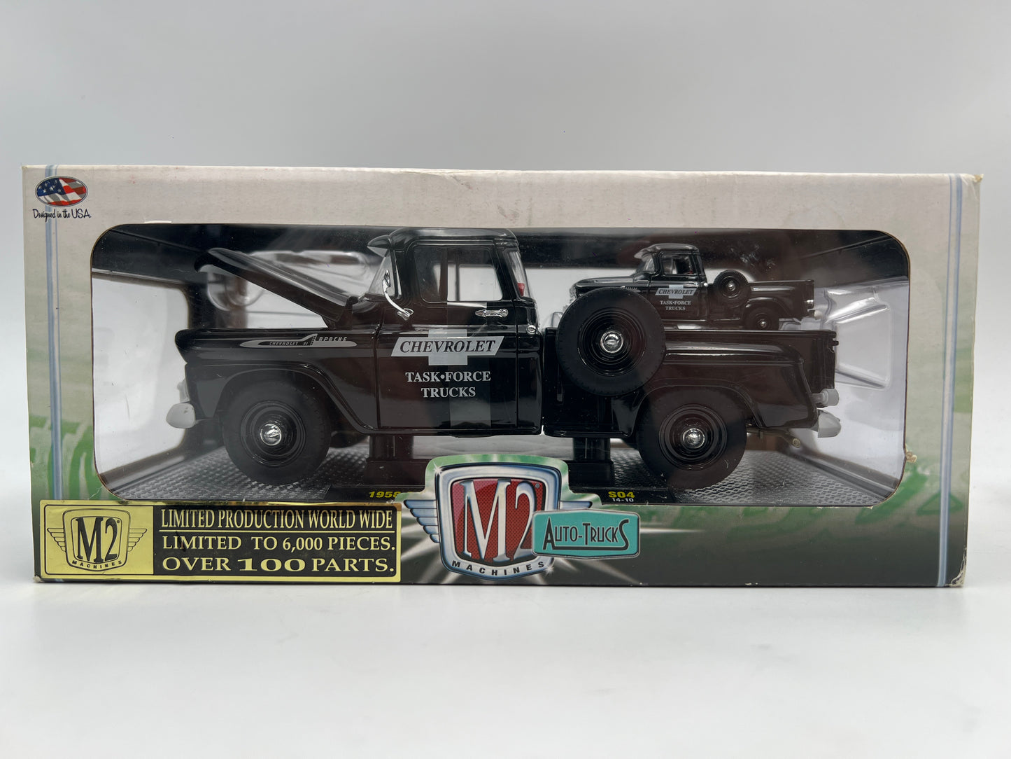 M2 Machines 1/24 S04 Walmart 2 Pack 1958 Chevrolet Apache Step Side Truck Black