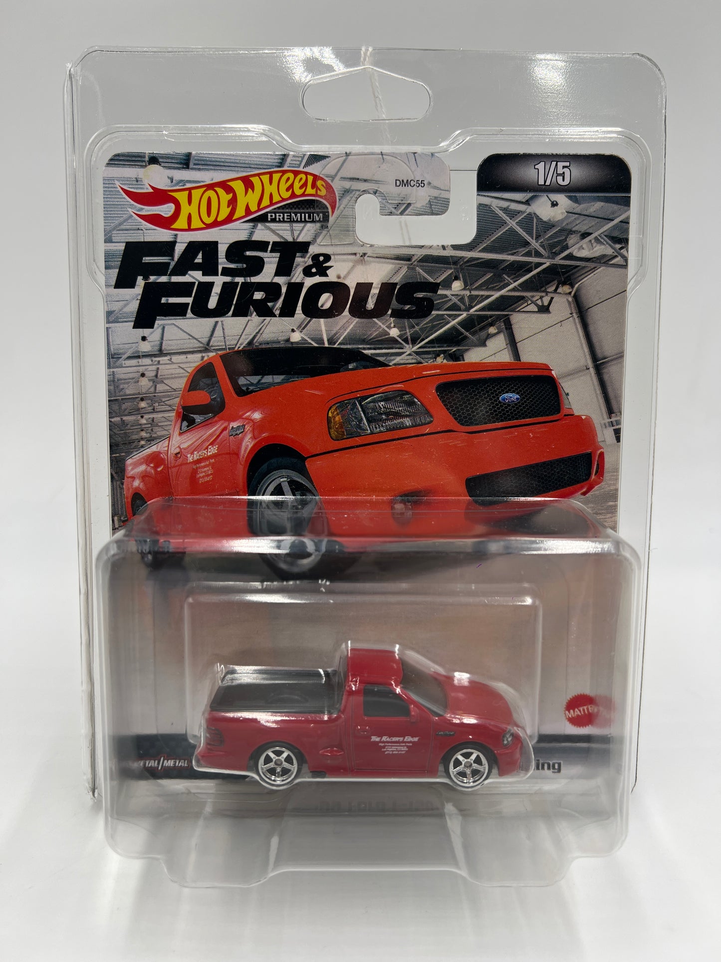 Hot Wheels Premium Fast & Furious Fast #1 99 Ford F-150 SVT Lightning Red W/Protector 2