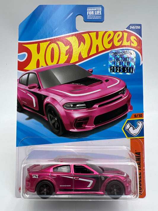 2025 Hot Wheels Factory Sealed Super Treasure Hunt #240 20 Dodge Charger Hellcat W/Protector Cracked Blister
