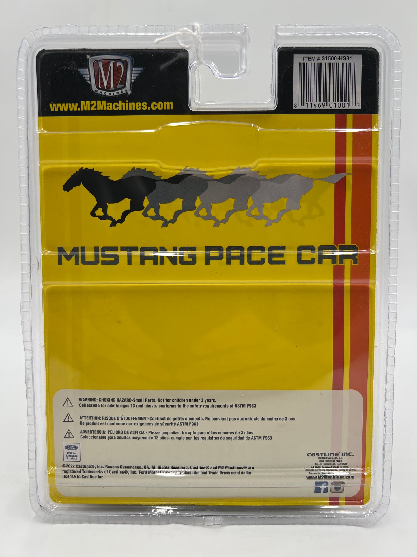 M2 Machines Hobby Exclusive CHASE Pace Car 1987 Ford Mustang GT Custom Yellow HS31