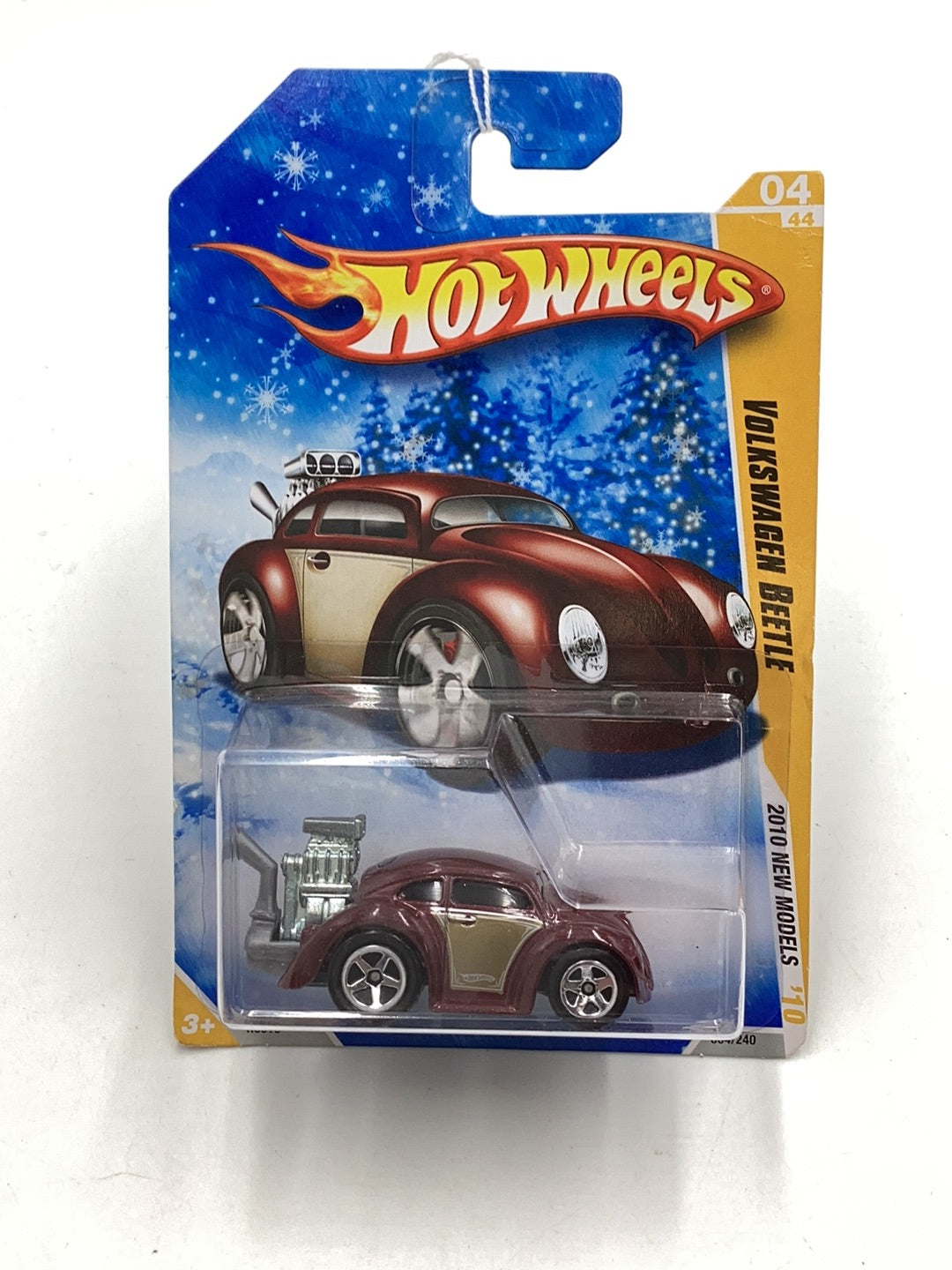 2010 Hot Wheels #4 Volkswagen beetle new arrivals Target exclusive snowflake card maroon 158F