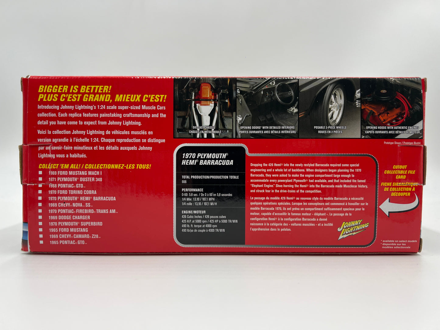 Johnny Lightning 1:24 Scale White Lightning Chase Muscle Cars 1970 Plymouth Hemi Barracuda Pink VHTF