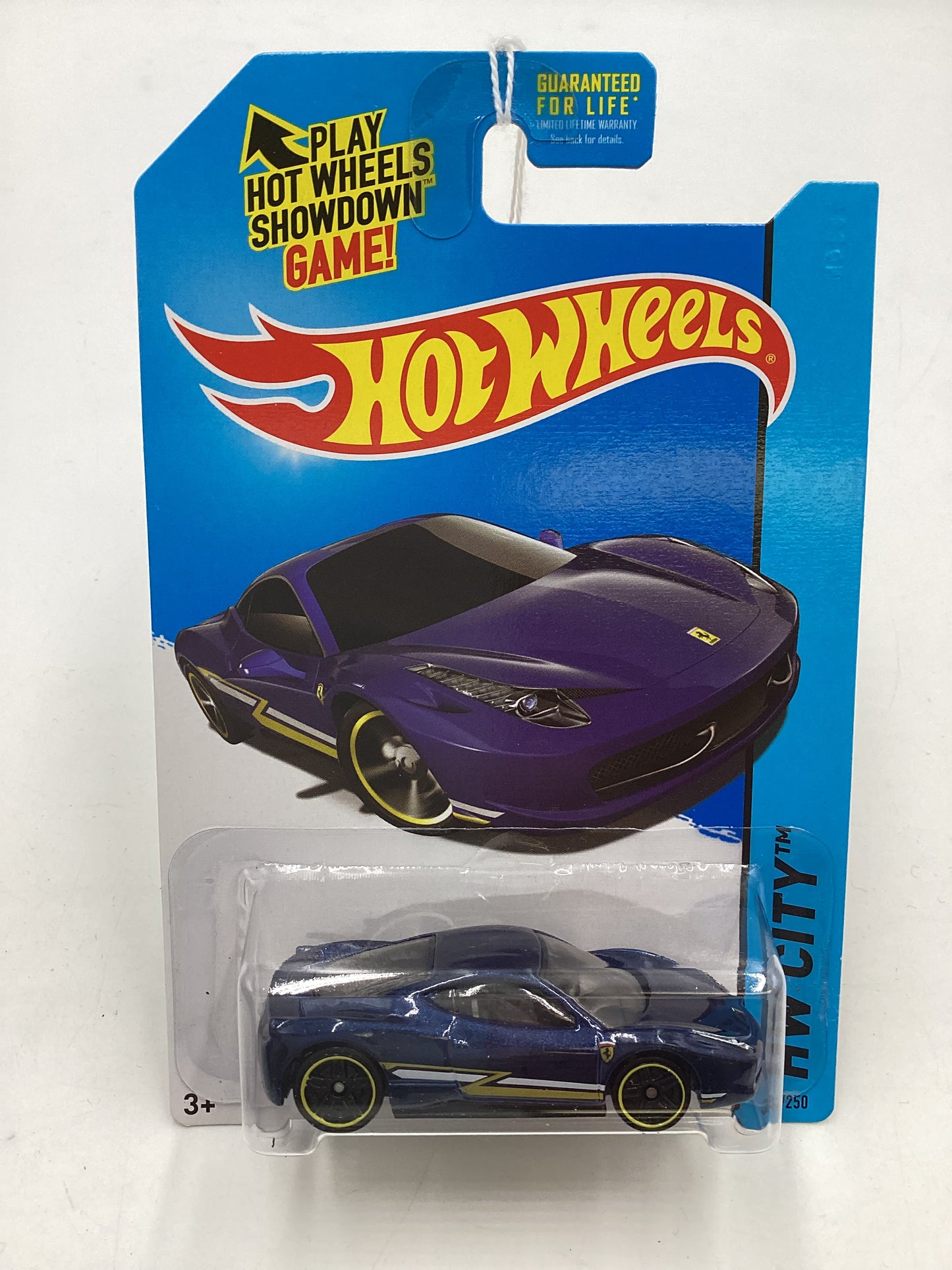 2014 Hot Wheels #35 Ferrari 458 Italia Blue SR