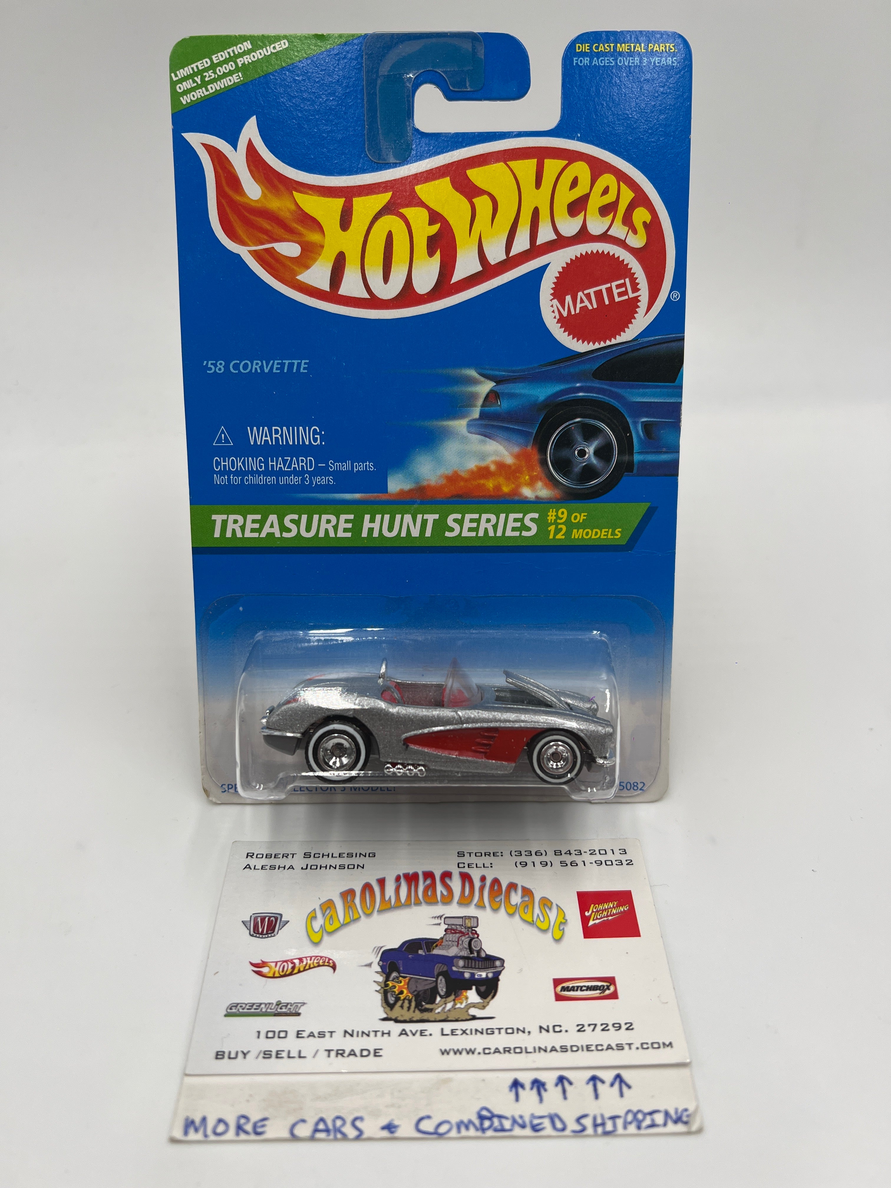 1996 Hot Wheels Treasure Hunt #436 58 Corvette Silver/Red W