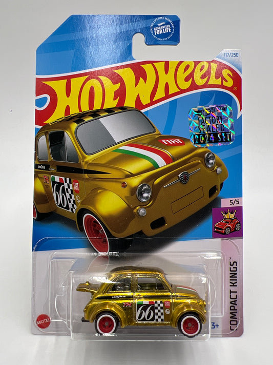 2024 Hot Wheels Super Treasure Hunt Factory Sealed #117 60s Fiat 500D Modificado Gold W/Protector