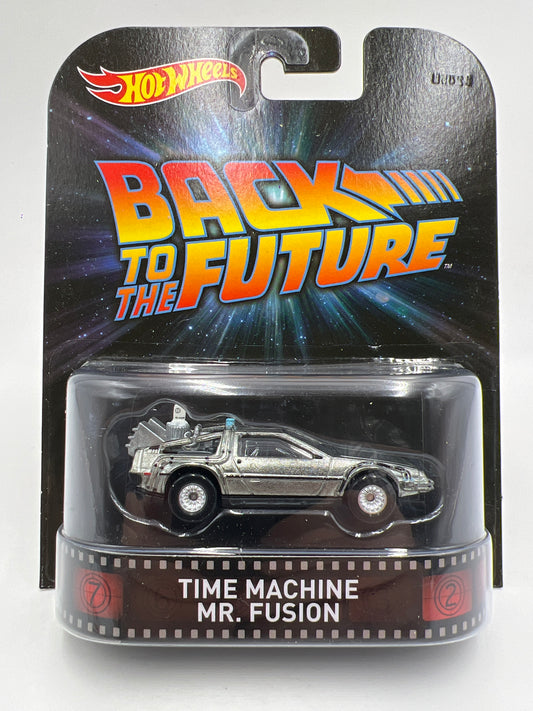 Hot Wheels Premium Retro Entertainment Back To The Future Time Machine Mr Fusion W/Protector
