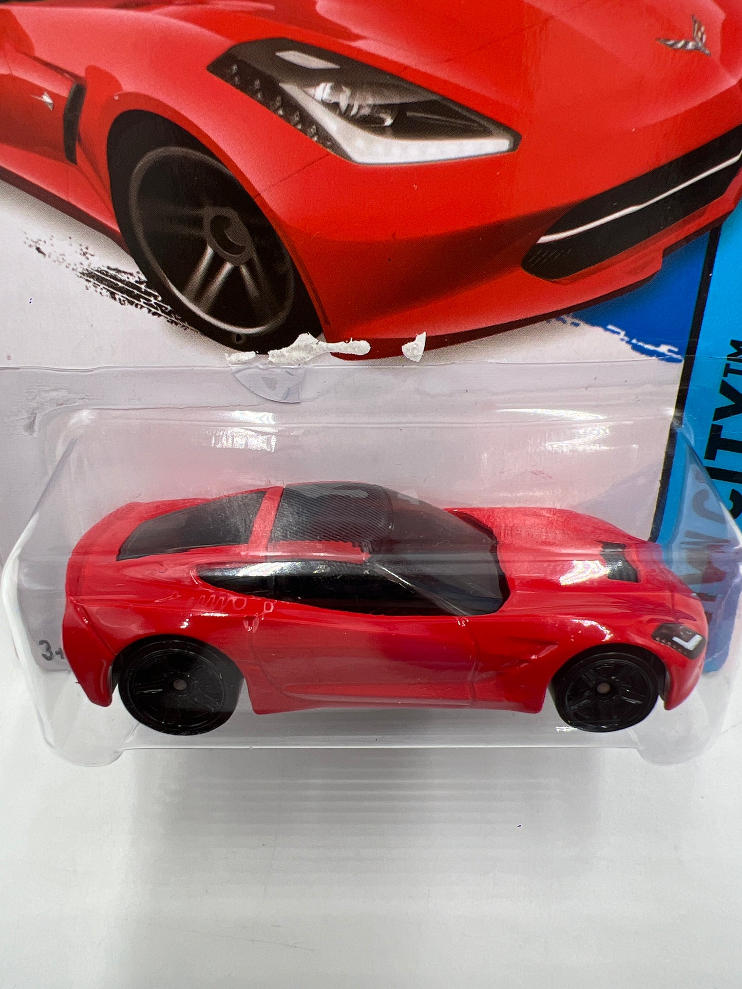 2013 Hot Wheels City #205 14 Corvette Stingray Red