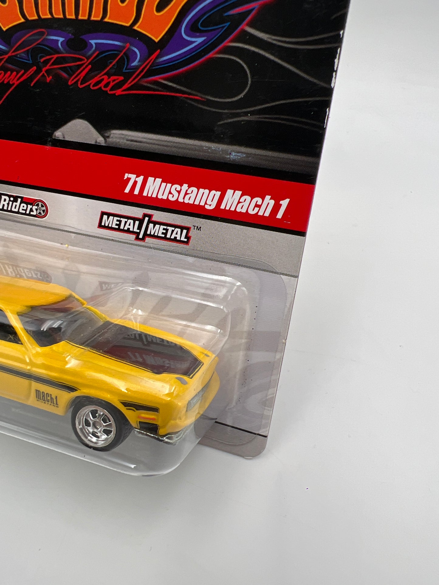 Hot Wheels Premium Larrys Garage #27 71 Mustang Mach 1 Yellow W/Protector