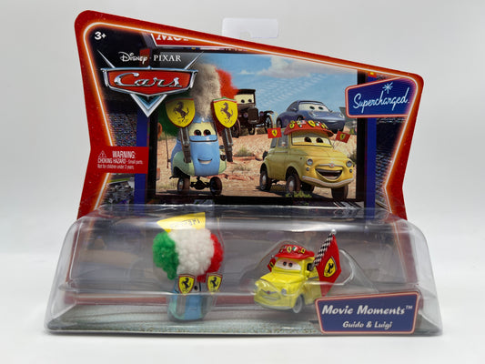 Disney Pixar Cars Supercharged 2 Pack Movie Moments Guido & Luigi Ferrari