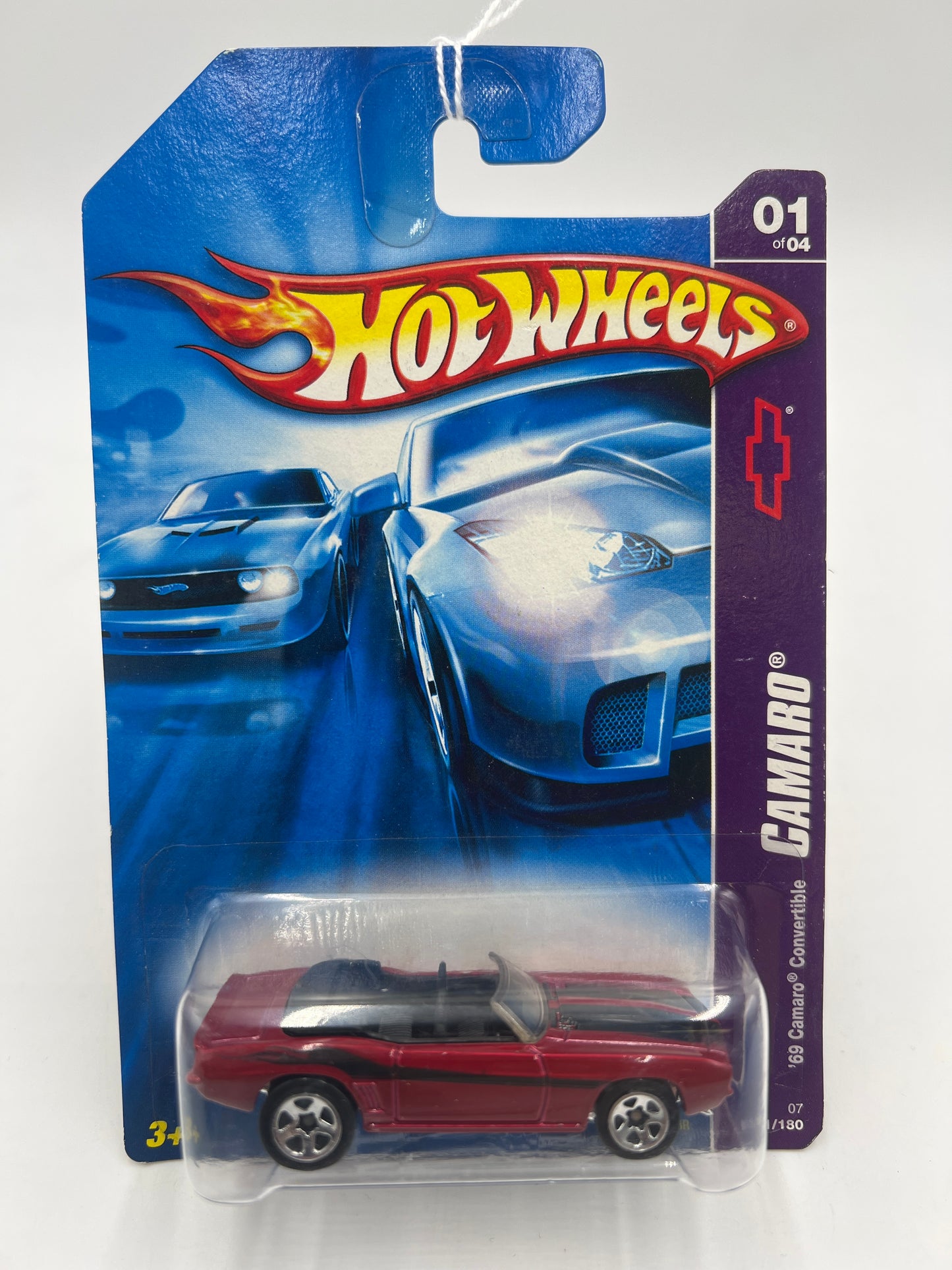 2007 Hot Wheels Camaro #041 69 Camaro Convertible Red 5F