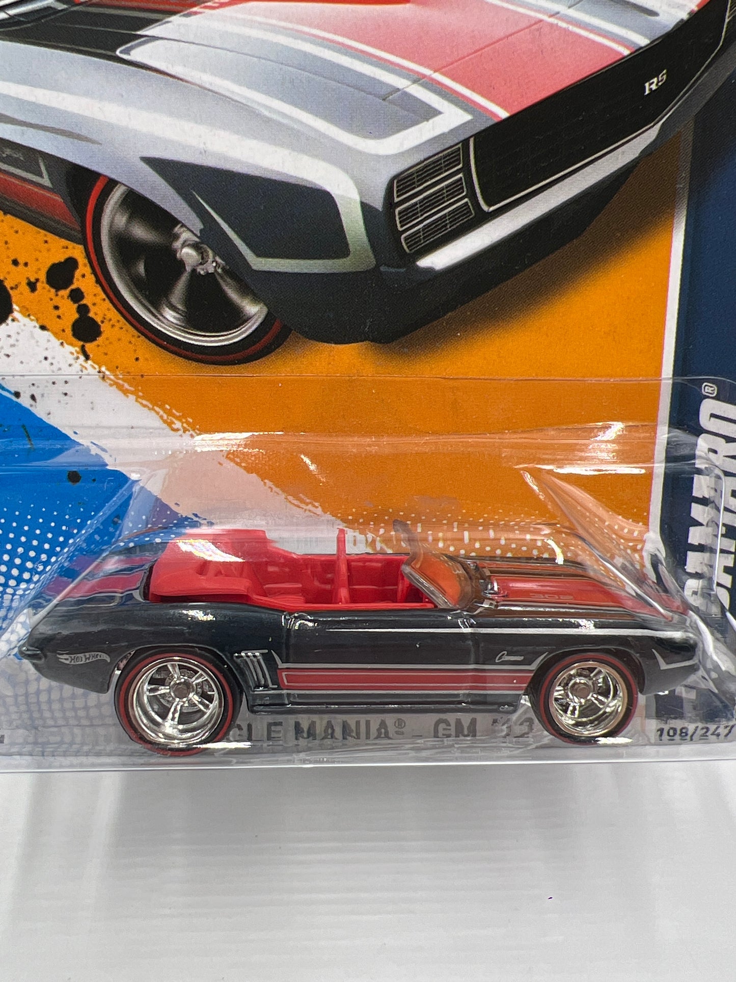 2012 Hot Wheels Super Treasure Hunt #108 69 Camaro Convertible W/Protector