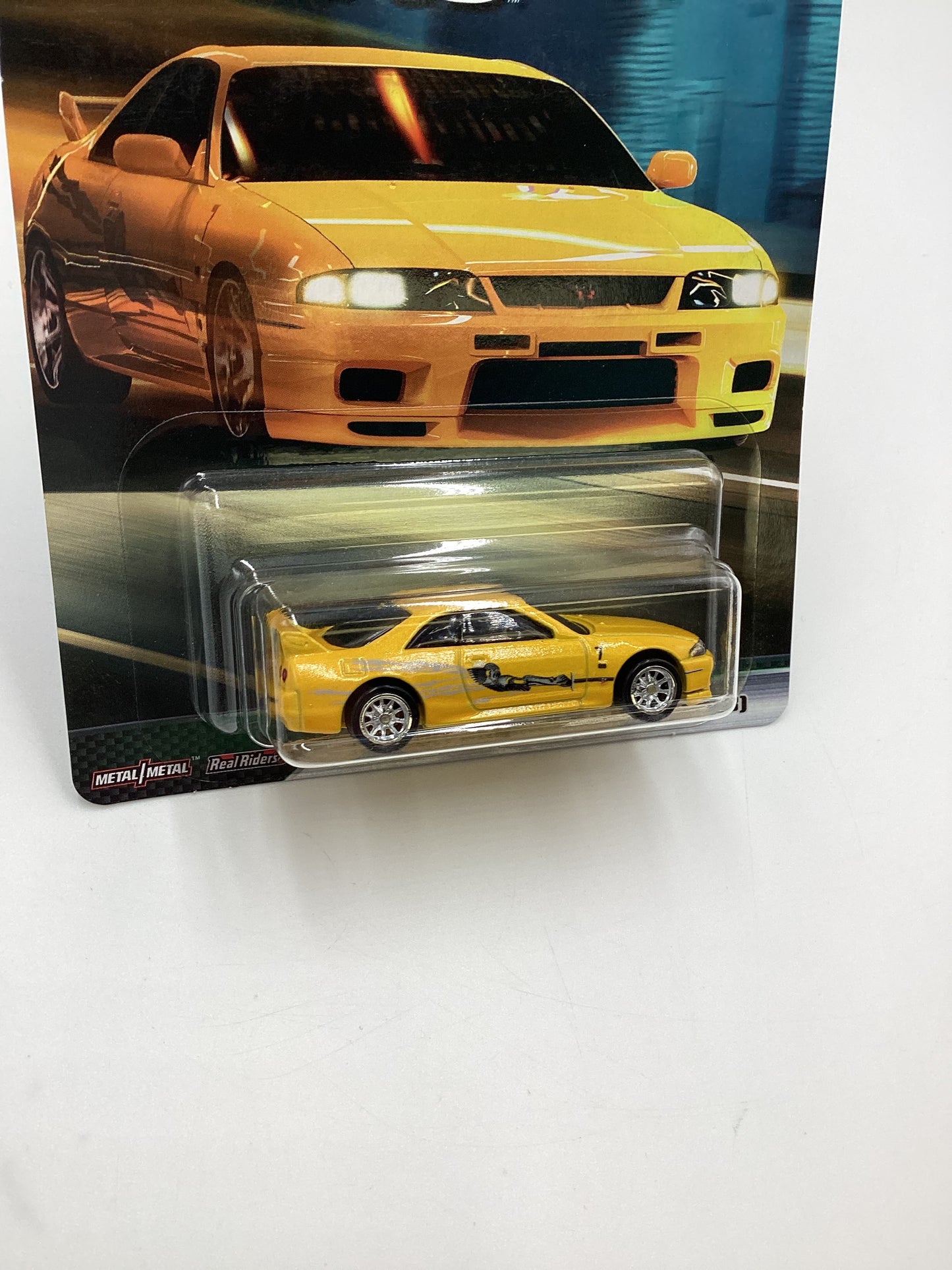 Hot Wheels Premium Fast & Furious Original Fast #5 Nissan Skyline GT-R BCNR33 Yellow W/Protector