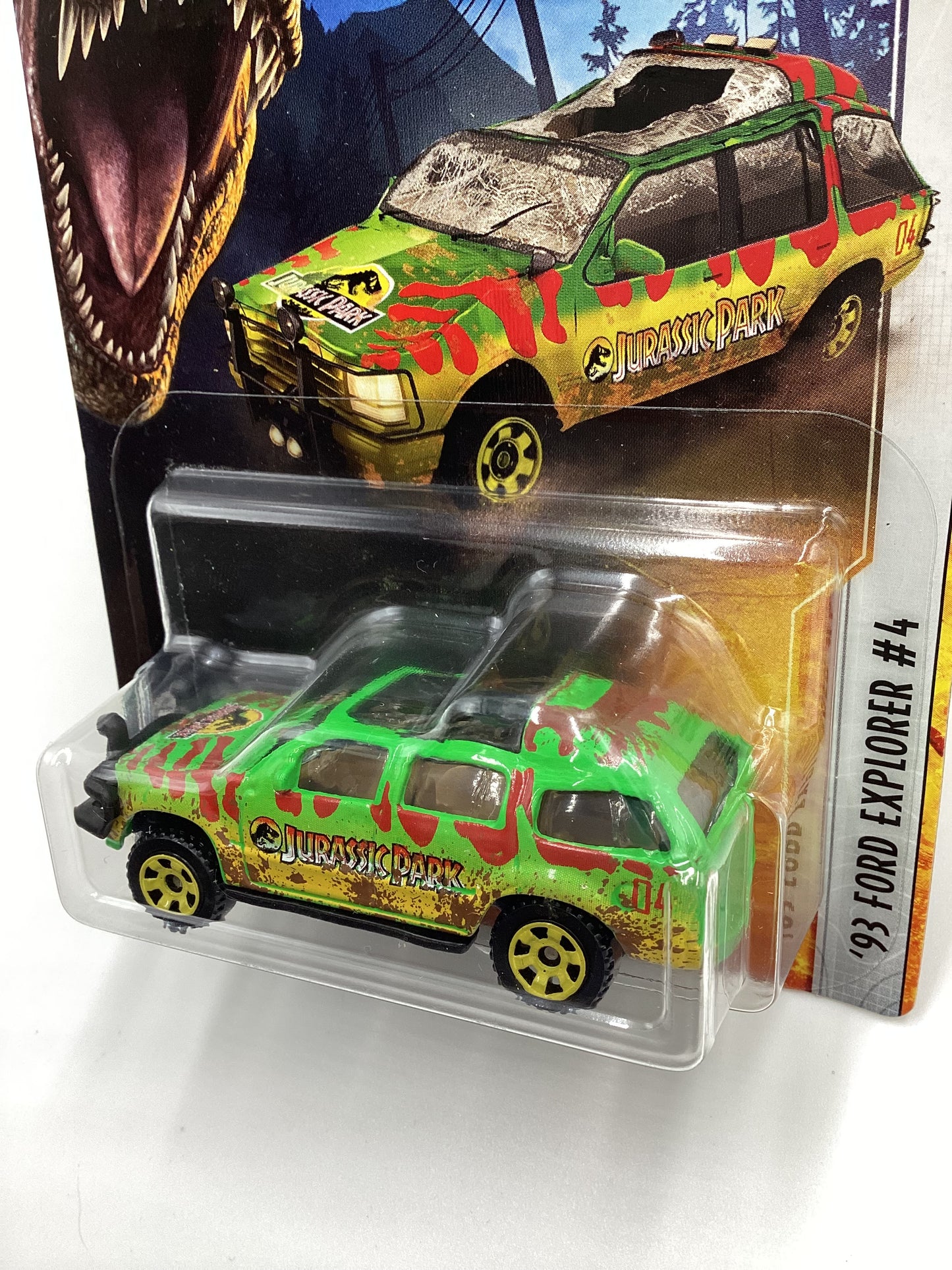 2022 Matchbox Jurassic World Domination 93 Ford Explorer #4 Green Wrecked 163A