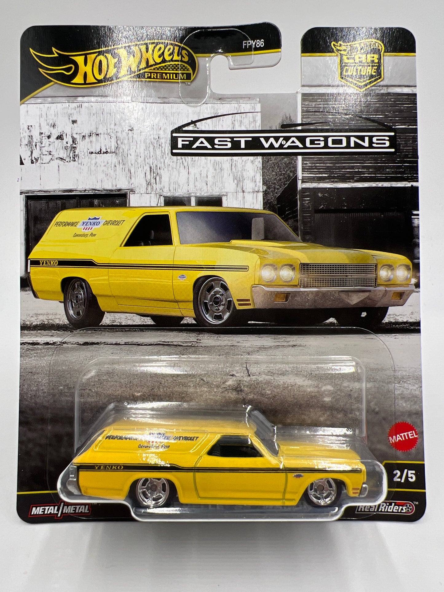 Hot Wheels Premium Fast Wagons #2 70 Chevelle SS Wagon Yellow 252F