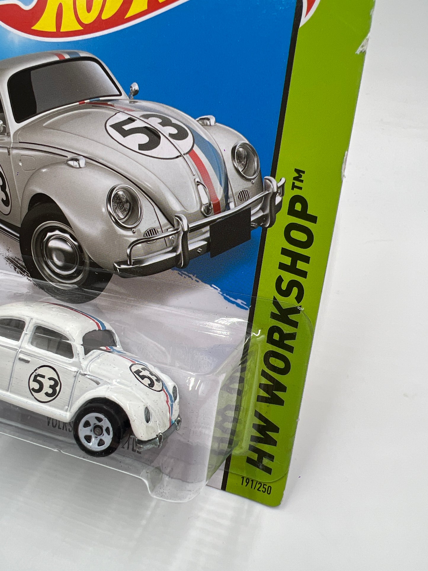 2014 Hot Wheels Workshop #191 Volkswagen Beetle The Love Bug White 117A