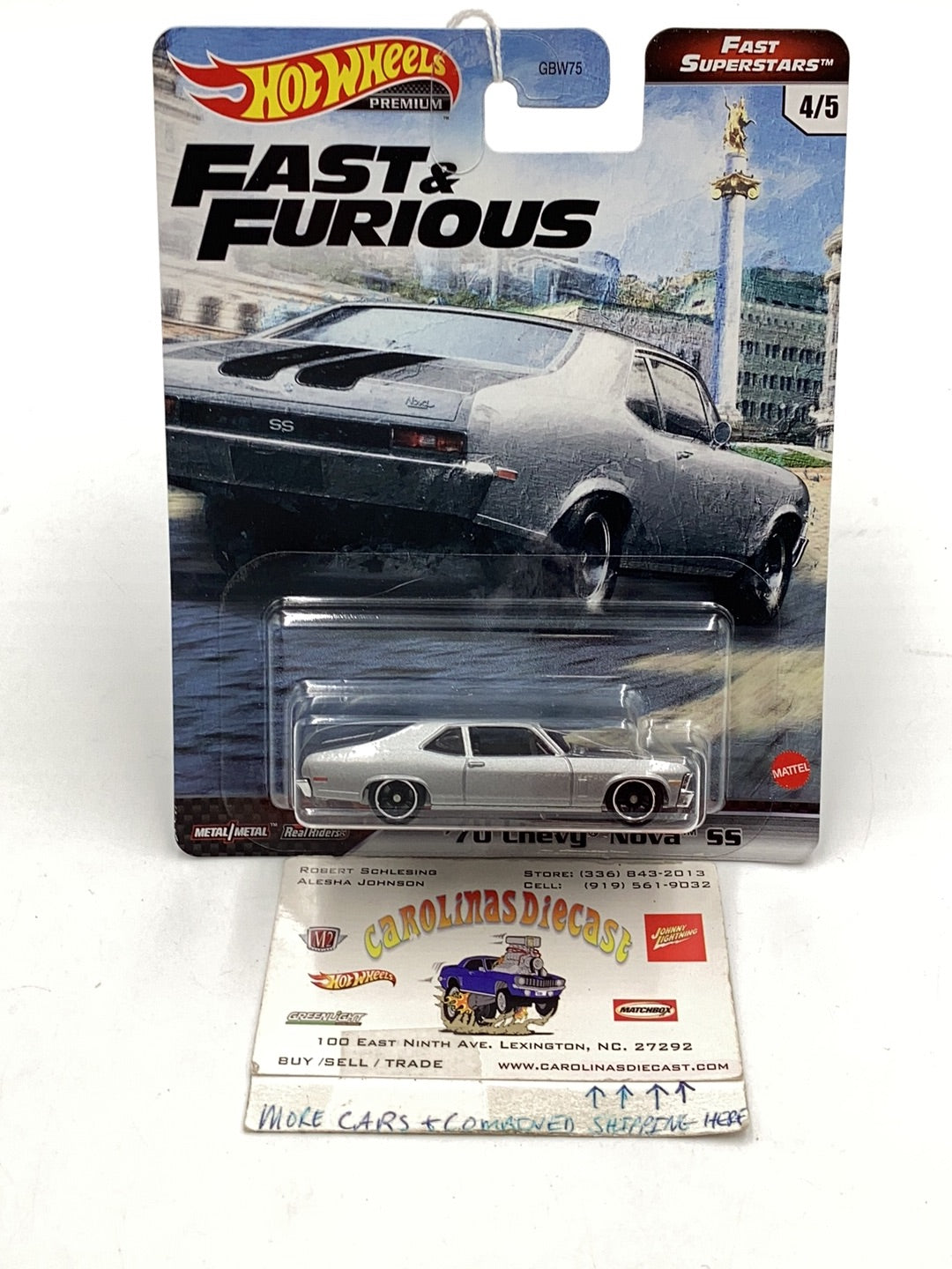 Hot wheels premium fast and furious Fast Superstars 4/5 70 Chevy Nova SS 250G