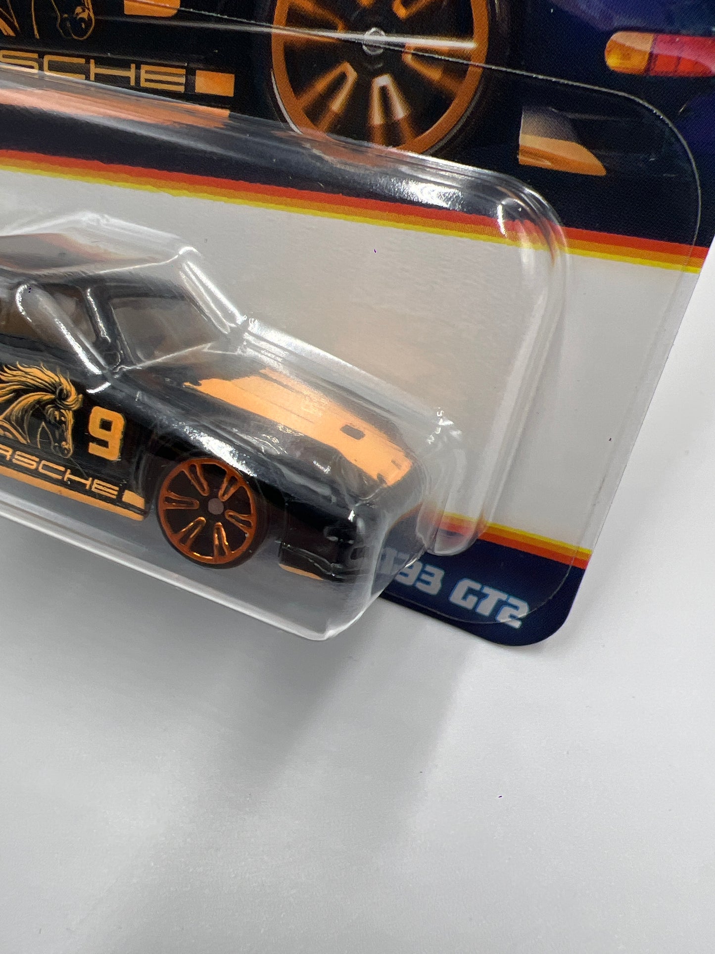 2025 Hot Wheels Neon Speeders #8 Porsche 993 GT2 Black Error Non Painted Wheel W/Protector