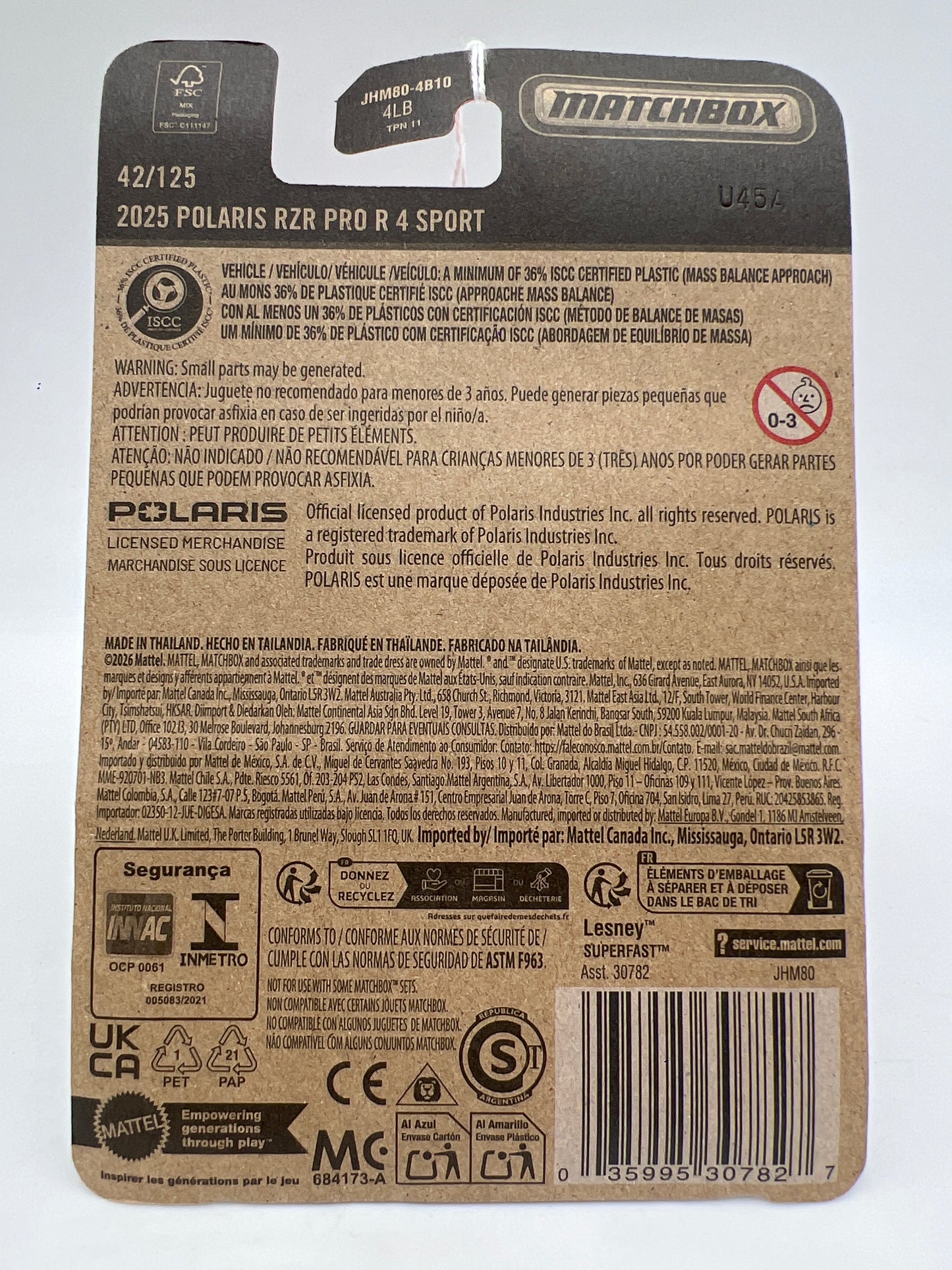 2026 Matchbox #42 2025 Polaris RZR Pro R 4 Sport Gray 212B