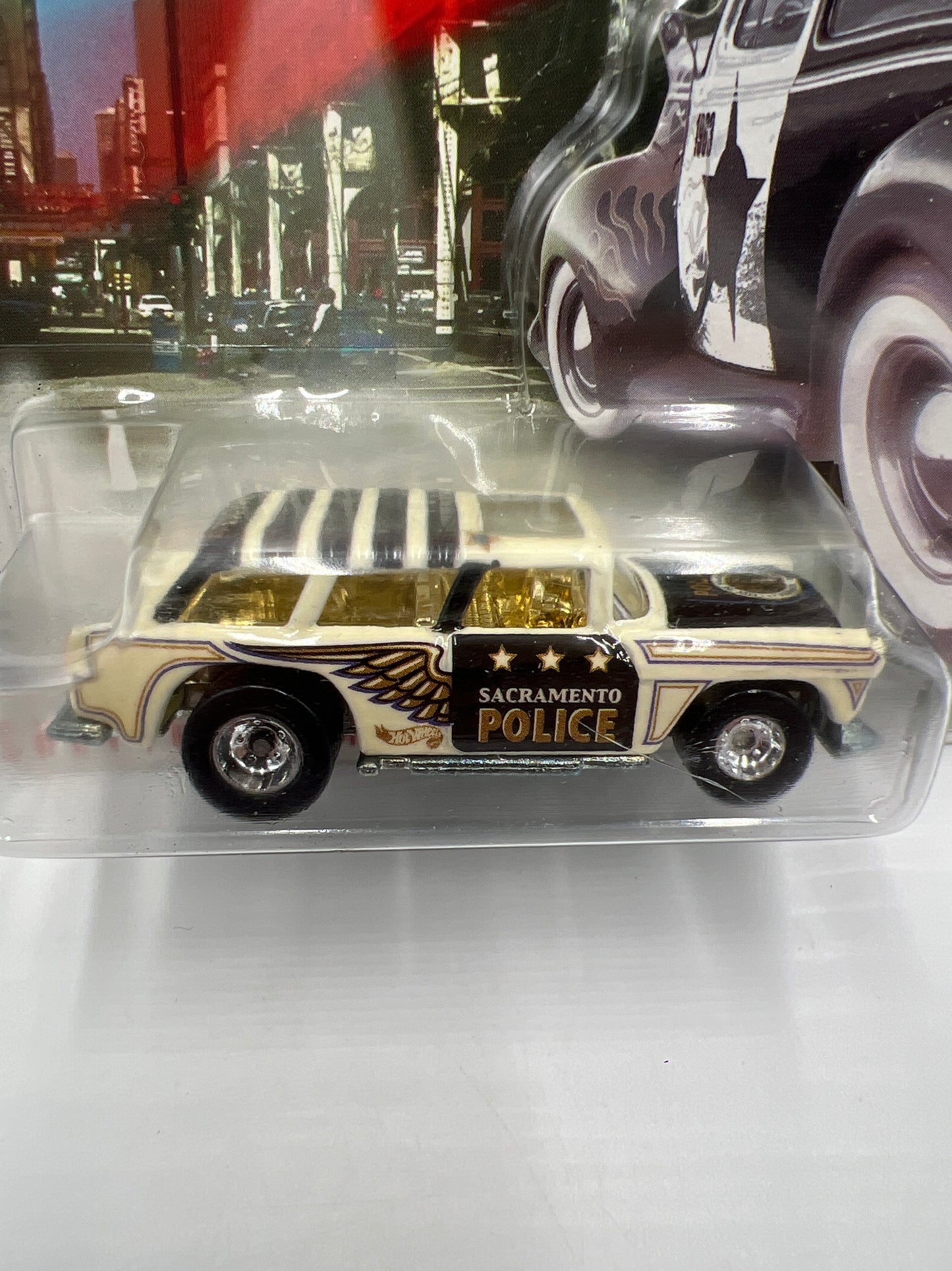 Hot Wheels Cop Rods Series 2 Sacramento CA Chevy Nomad W/Real Riders Cracked Blister SR