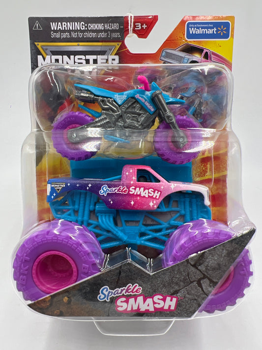 Monster Jam Walmart Exclusive 2 Pack Sparkle Smash W/Dirt Bike 135B