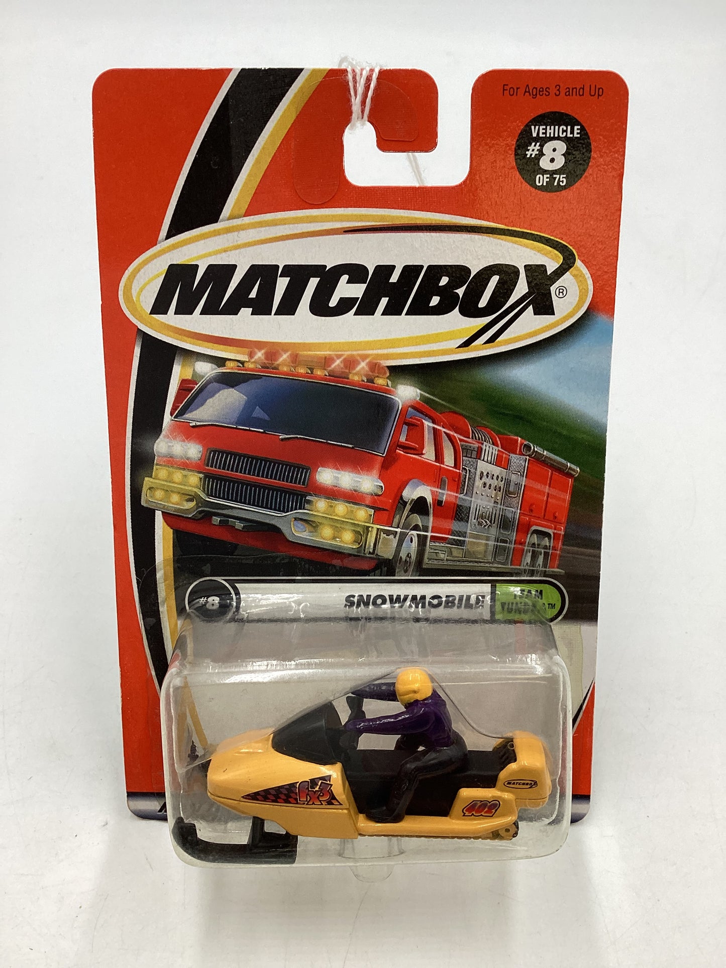 Matchbox #8 Team Tundra Snowmobile Yellow 207E