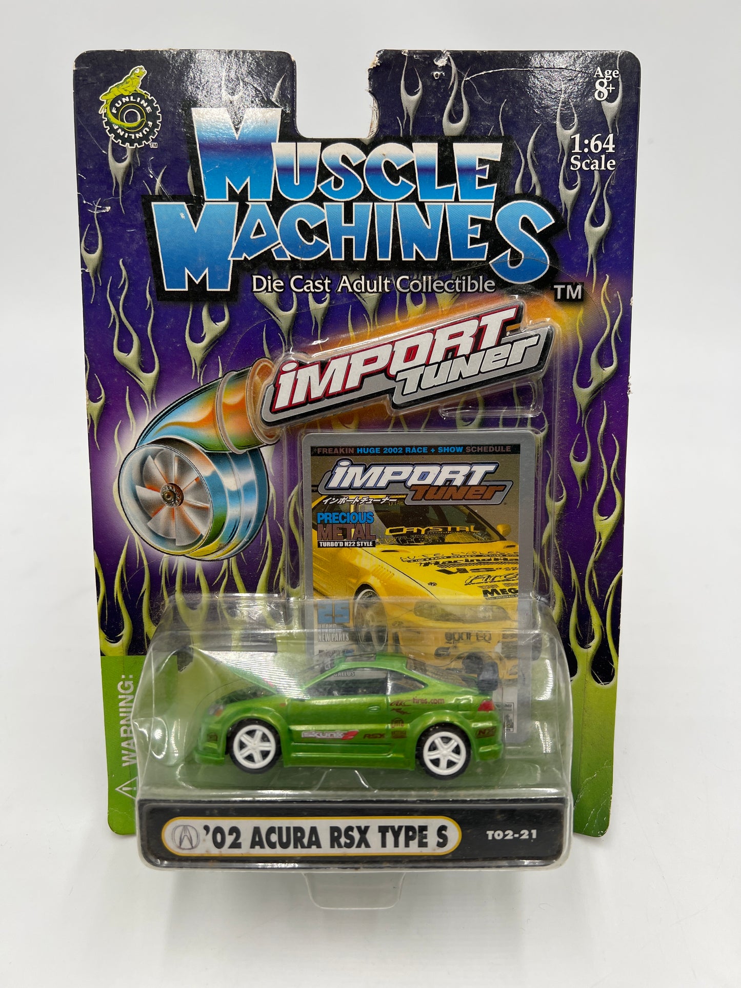 Muscle Machines Import Tuner 02 Acura RSX Type S Green T02-21 J Hook Torn 220G
