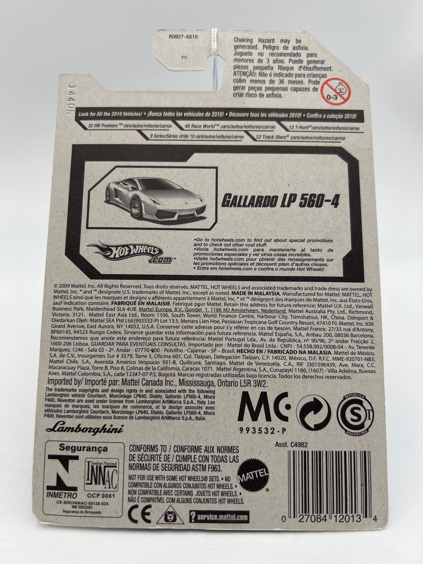 2010 Hot Wheels Premiere #12 Lamborghini Gallardo LP 560-4 White 102A