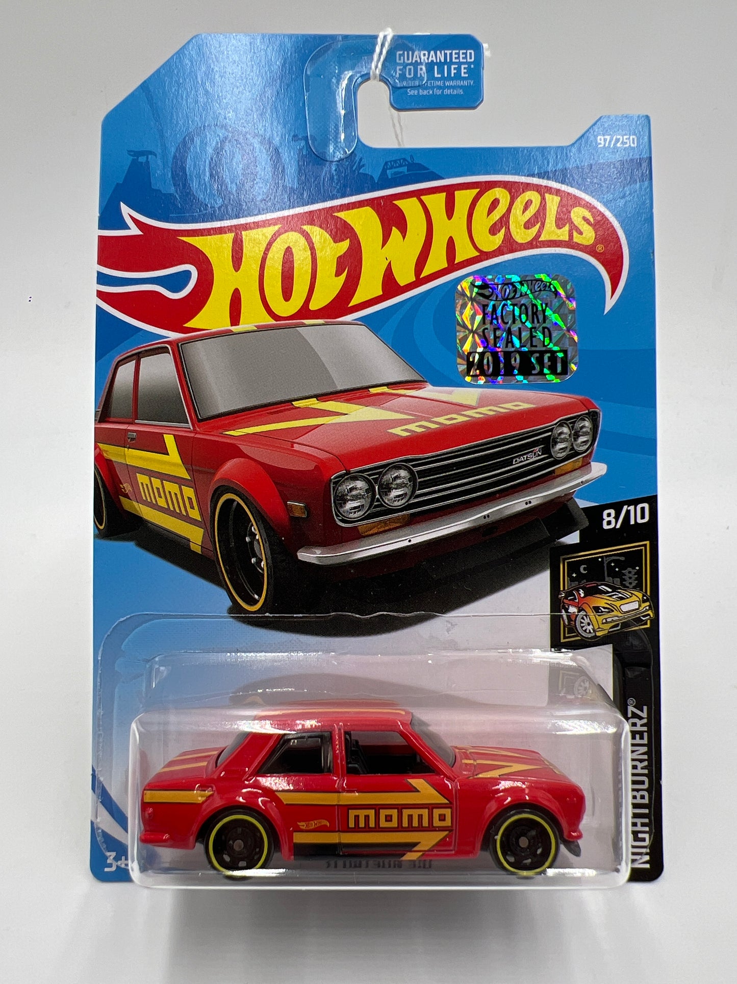 2019 Hot Wheels Factory Sealed Nightburnerz #97 71 Datsun 510 Momo Red SR