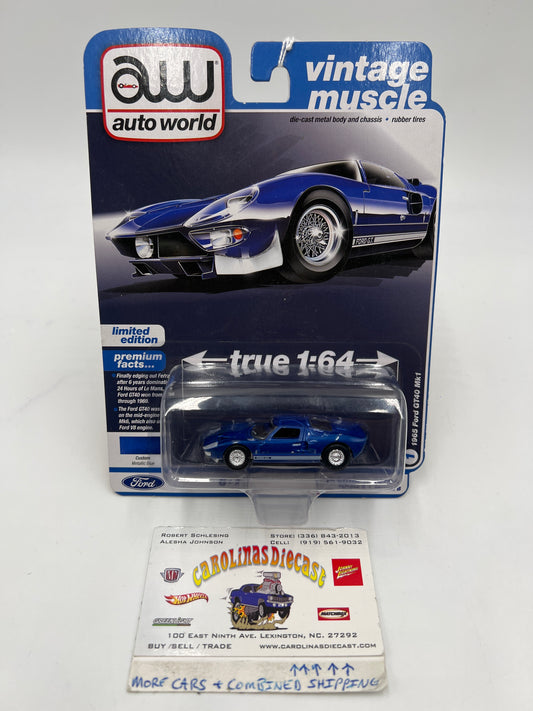 Auto World Vintage Muscle 1965 Ford GT40 MK1 Blue 185A