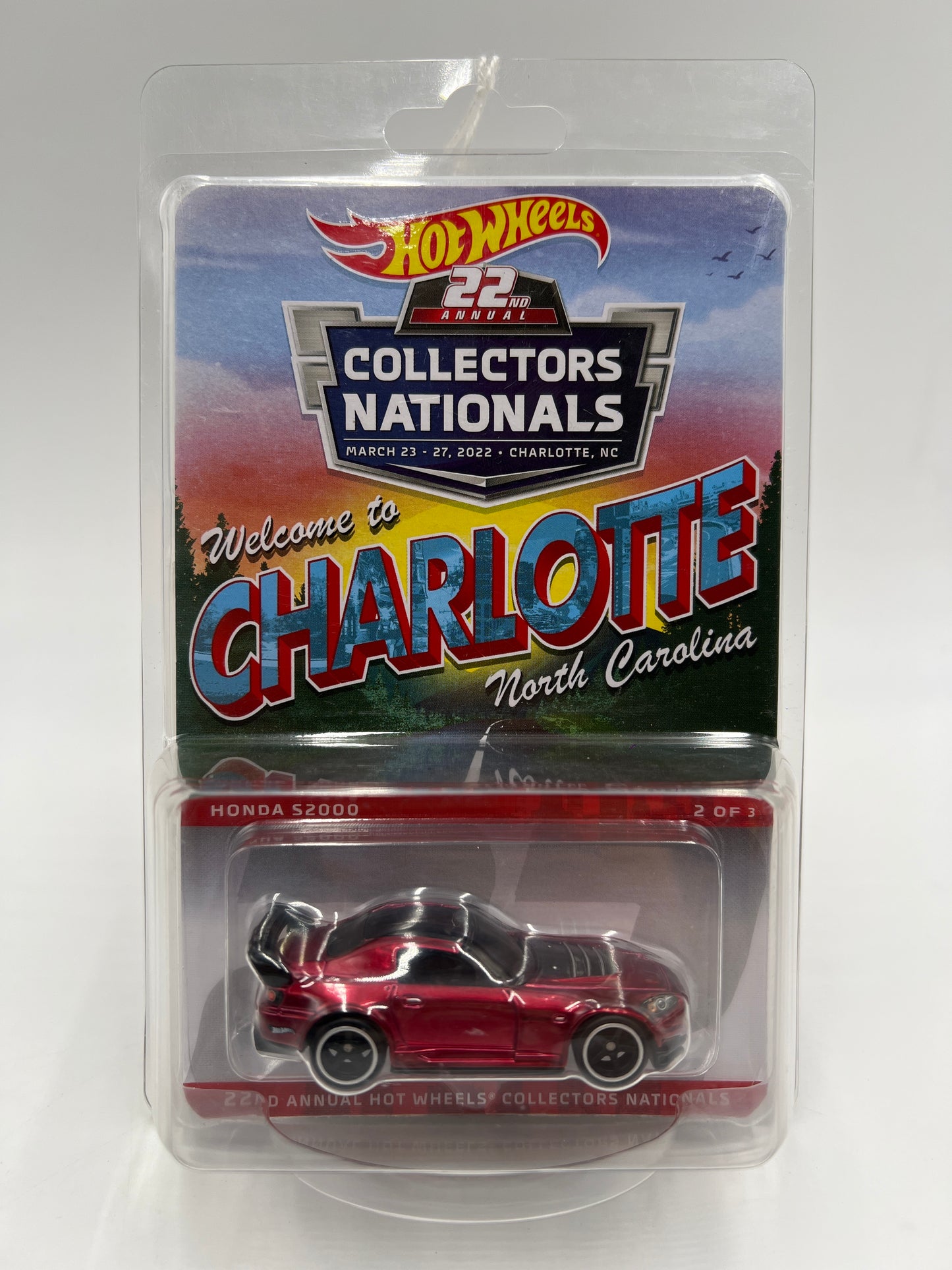 2022 Hot Wheels 22th Annual Collectors Nationals Charlotte 2085/6200 Honda S2000 Red W/Protector