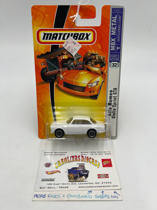 Matchbox MBX Metal #32 Alfa Romeo Giulia Sprint GTA White