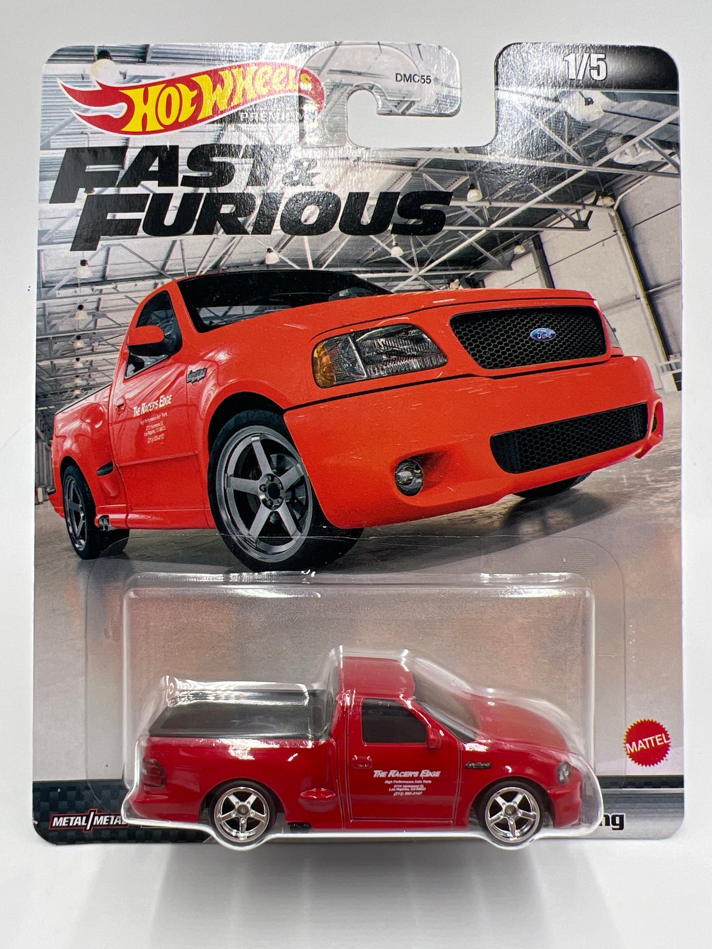 Hot Wheels Premium Fast & Furious Fast #1 99 Ford F-150 SVT Lightning Red W/Protector 2