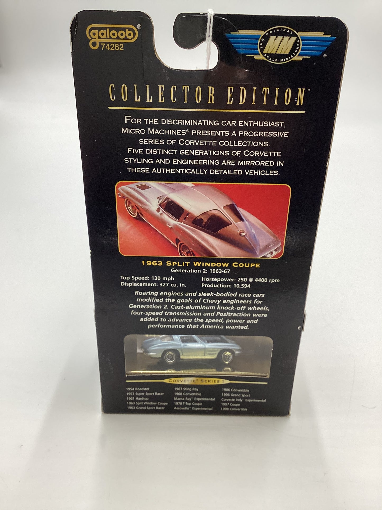 Micro Machines Collectors Edition Corvette Series 1 1963 Split Window Coupe Light Blue 1/20000 SR CE4