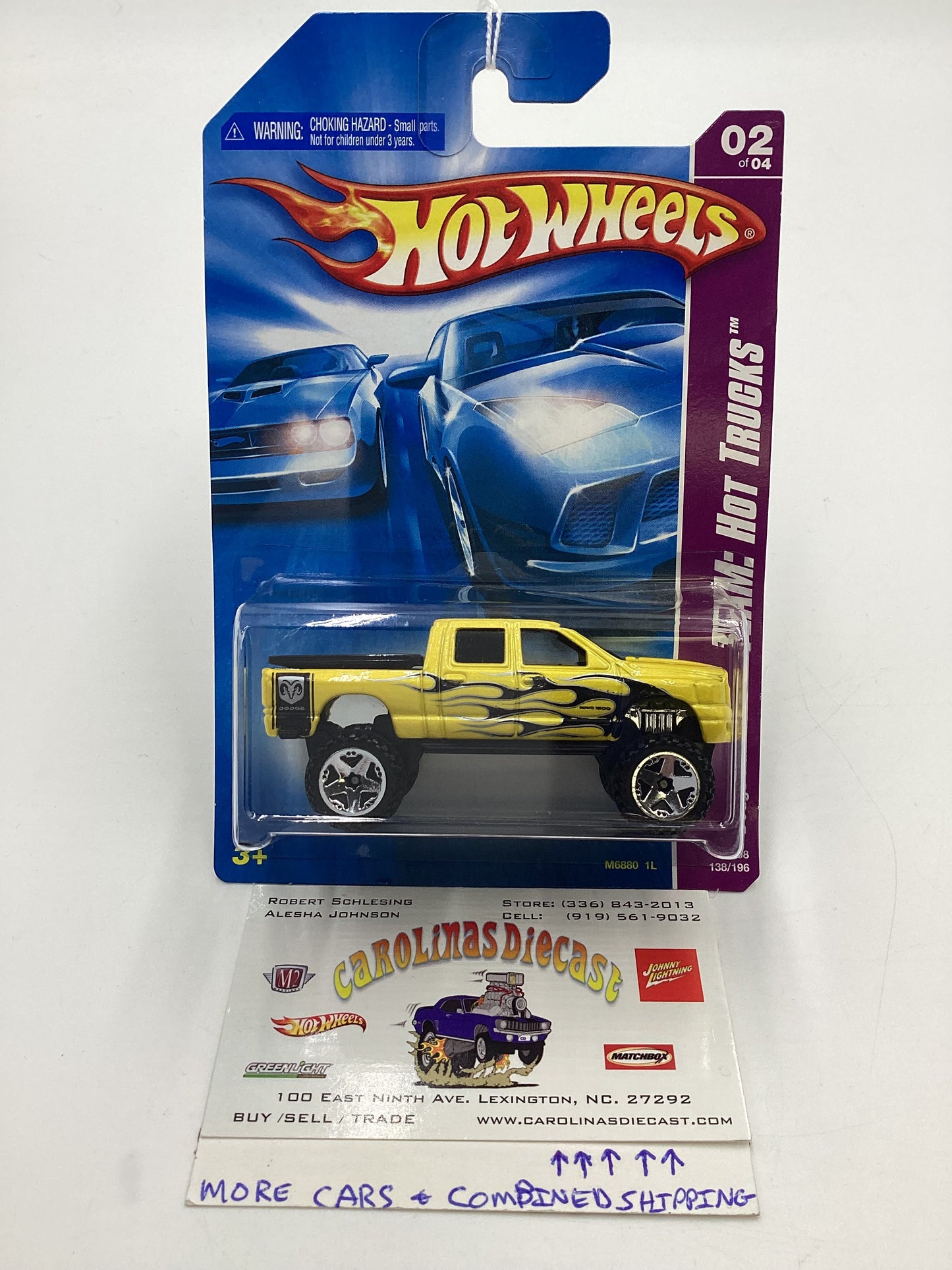 2008 Hot Wheels HW Team: Hot Trucks #138 Dodge Ram 1500 Yellow 39B