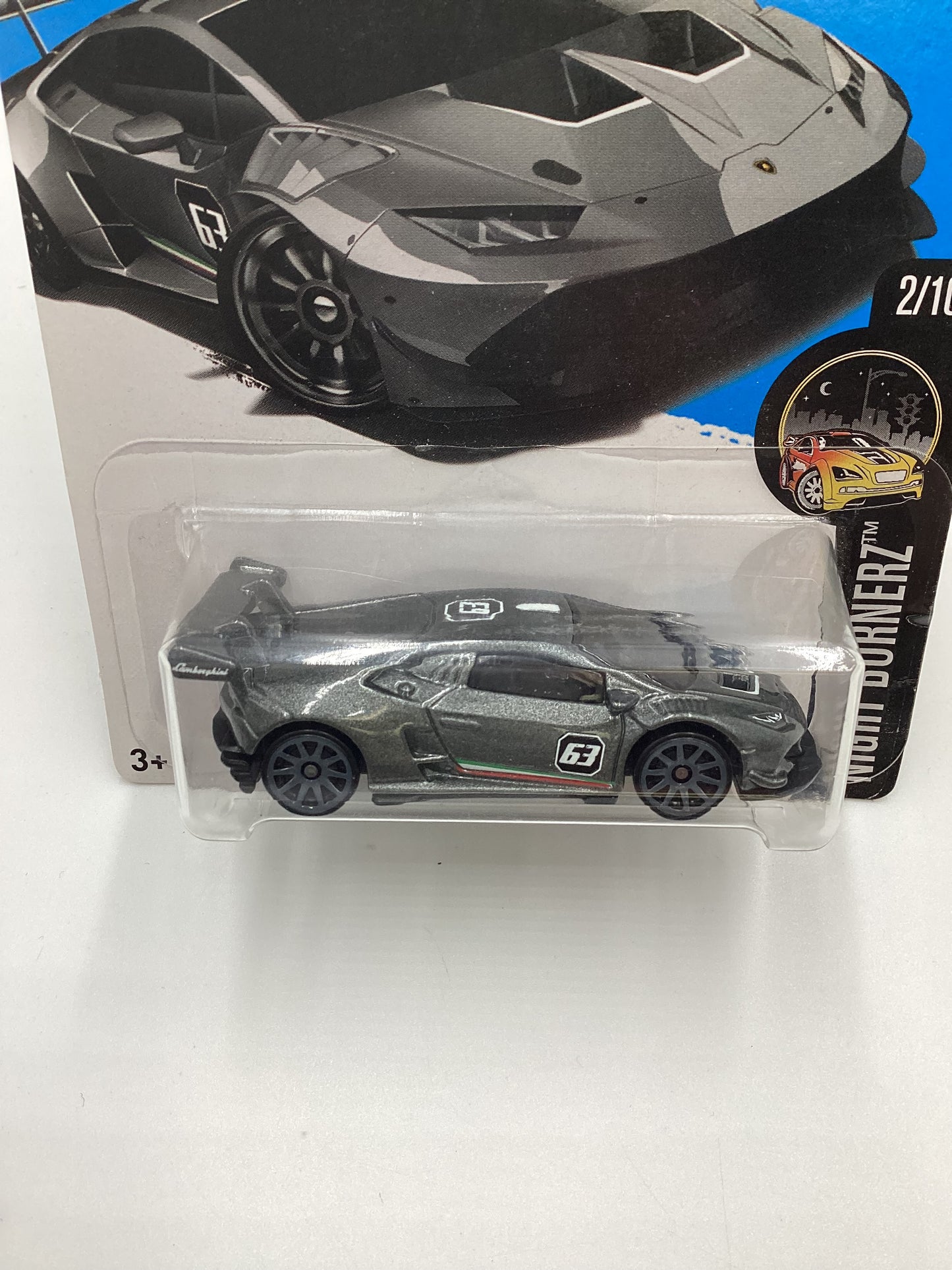 2016 Hot Wheels #82 Lamborghini Huracan LP 620-2 Super Trofeo Gray Intl. Card 101G