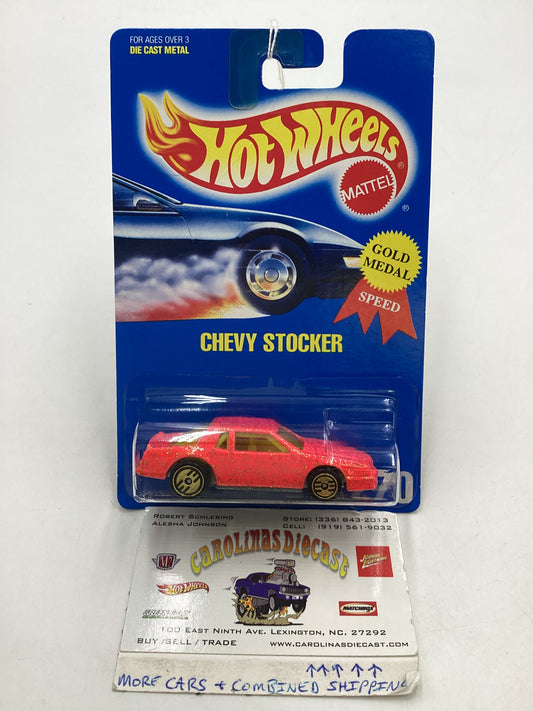 Hot Wheels Blue Card Collector No. 270 Chevy Stocker Pink UH Gold Wheels 240A