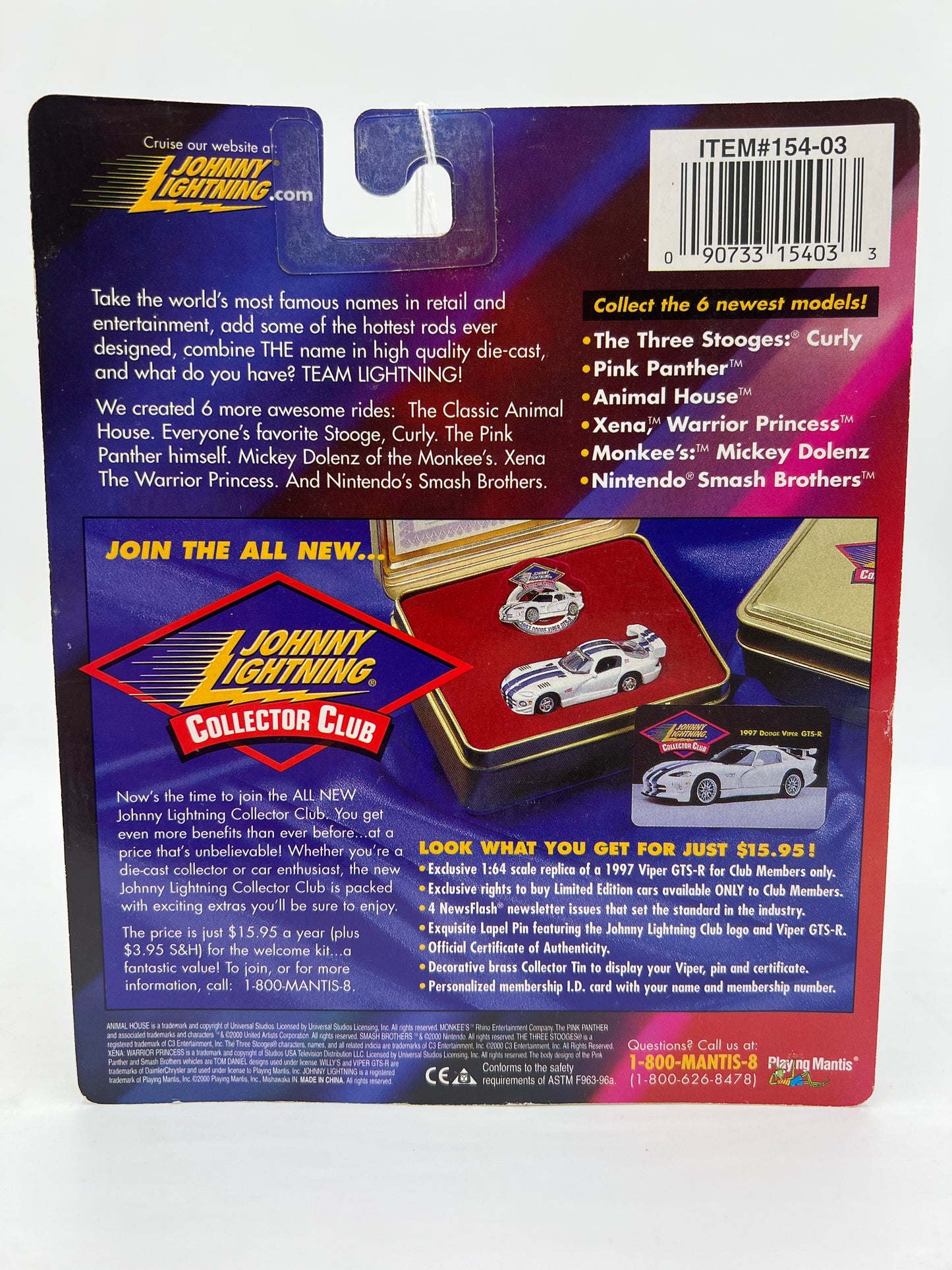 Johnny Lightning White Lightning Chase Team Lightning The Three Stooges 1933 Willys Curly Purple