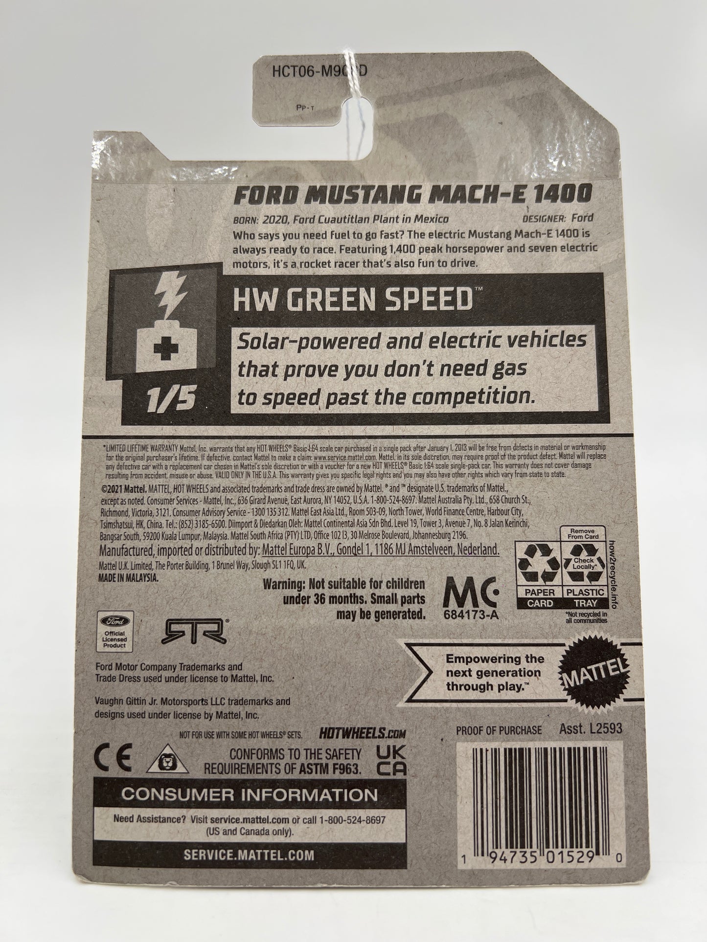 2022 Hot Wheels Green Speed #73 Ford Mustang Mach-E 1400 White 28F