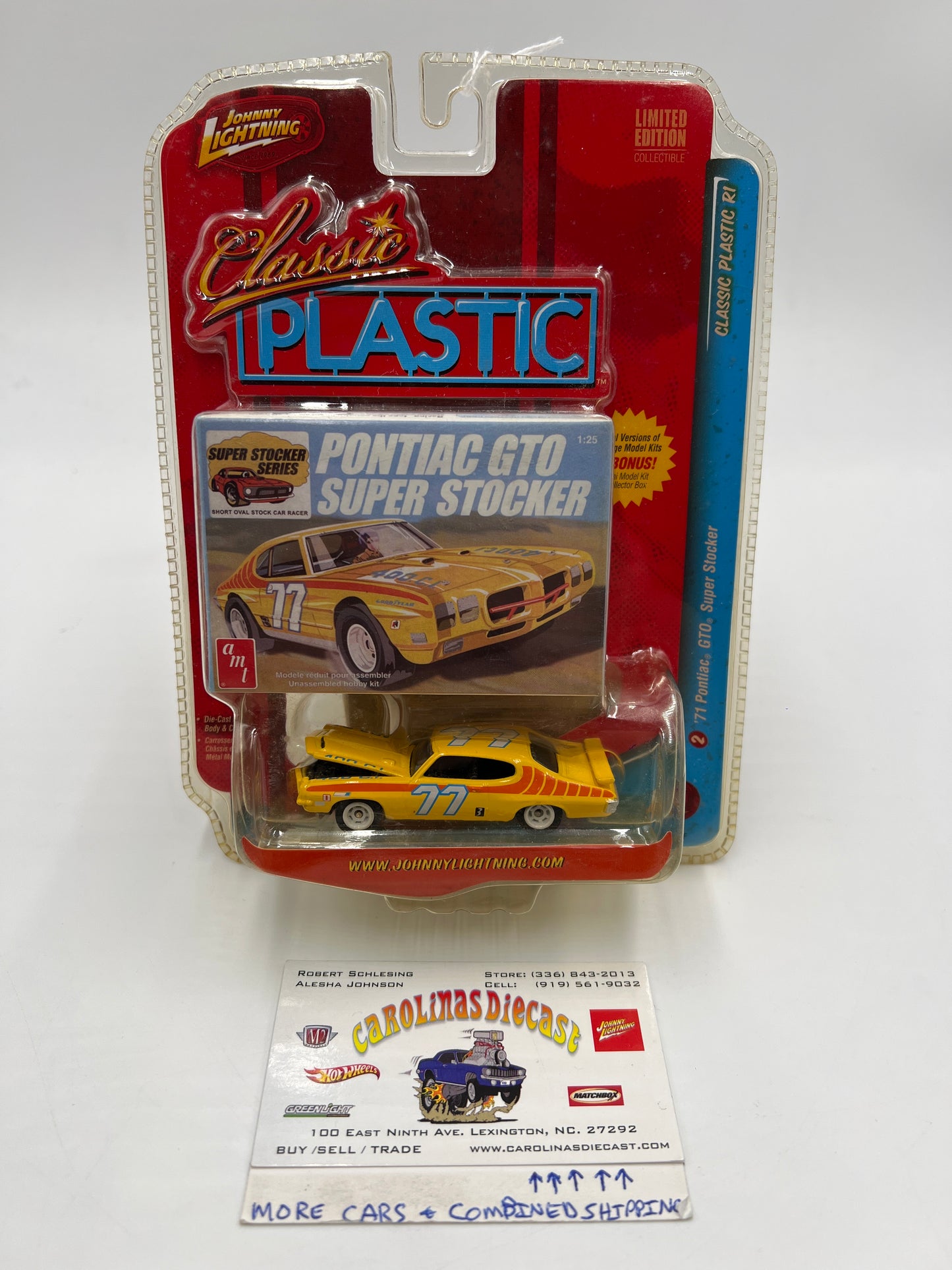 Johnny Lightning Classic Plastic R1 #2 71 Pontiac GTO Super Stocker Yellow 232C