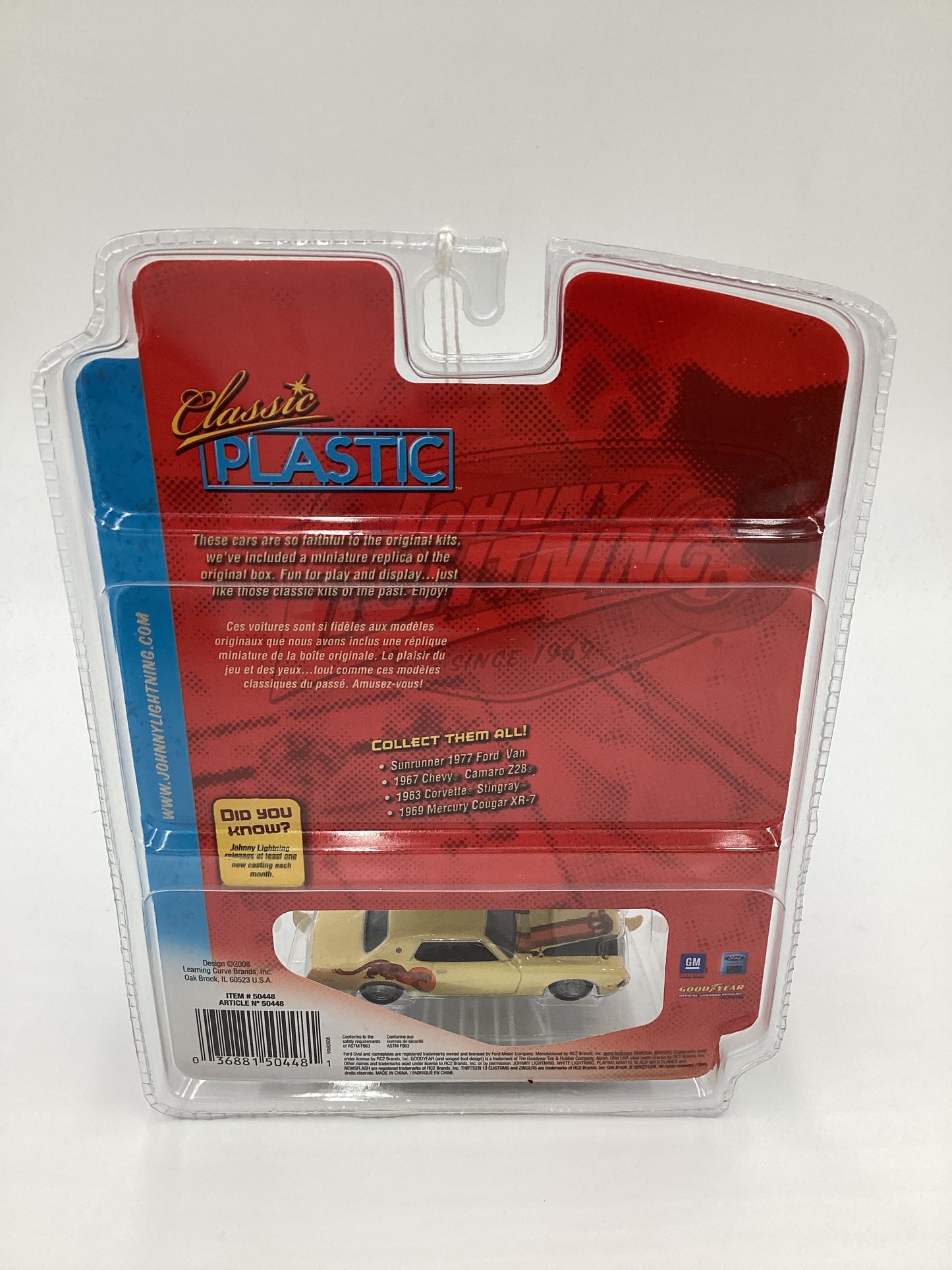 Johnny lightning Classic Plastic Release 2 #4 69 Mercury Cougar XR-7 Yellow 229C