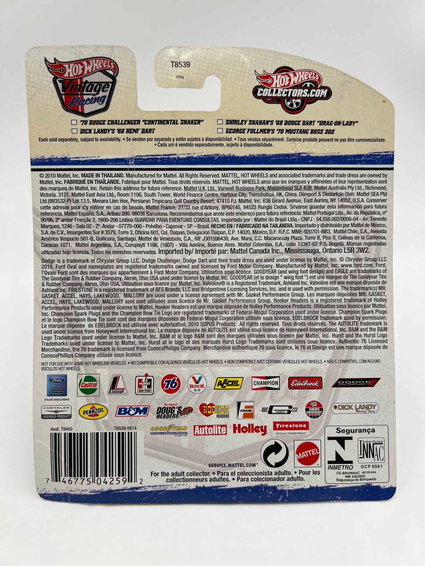 Hot Wheels Premium Vintage Racing #8 Dick Landys 68 Hemi Dart W/Protector