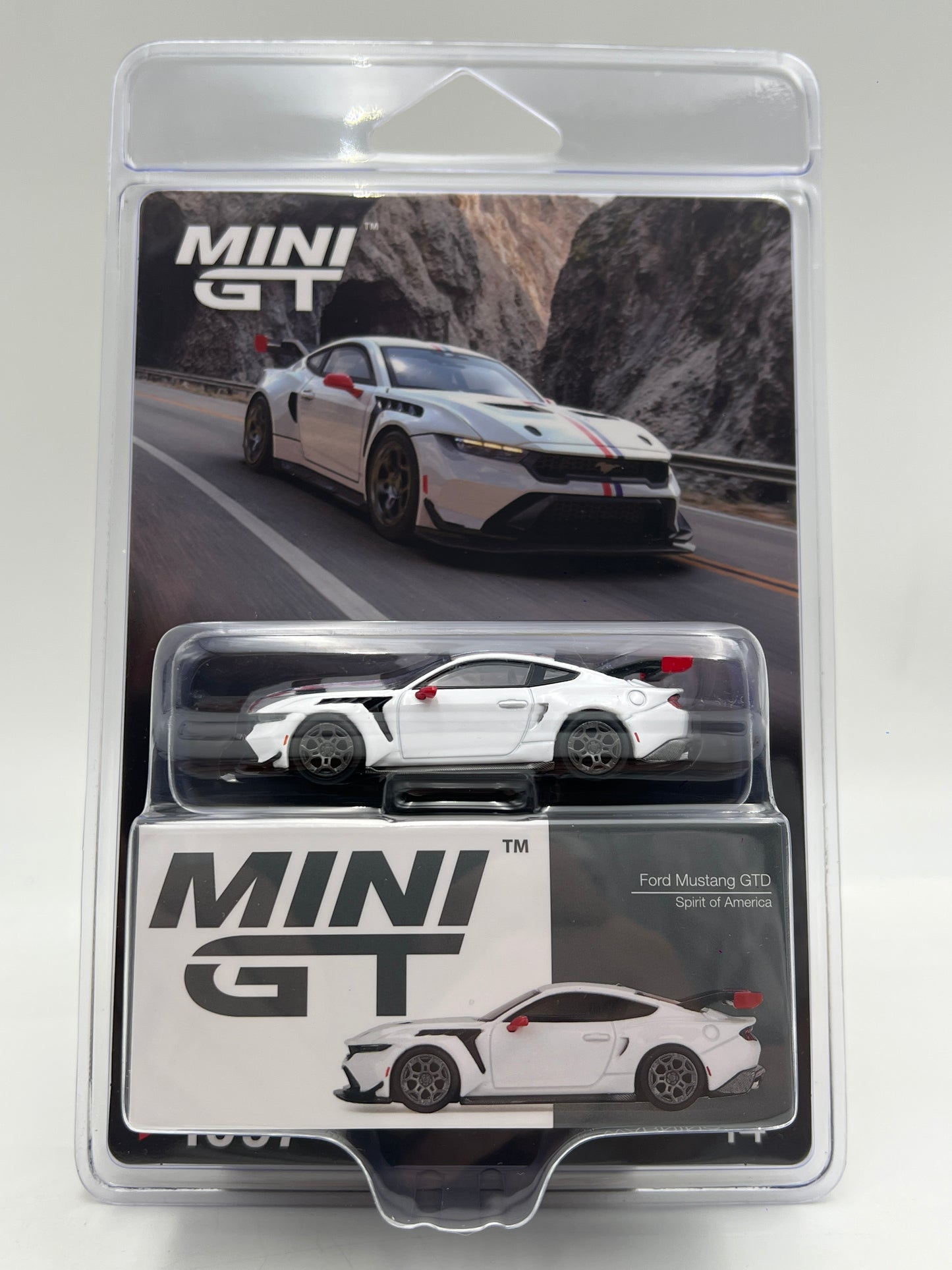 Mini GT #1097 Ford Mustang GTD Spirit Of America White