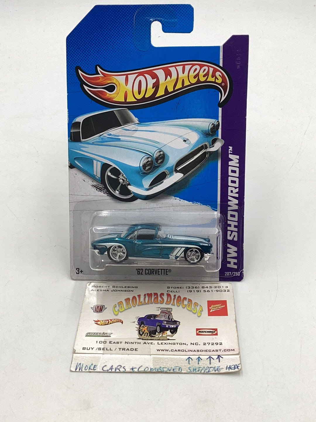 2013 hot wheels super treasure hunt #207 62 Corvette W/Protector